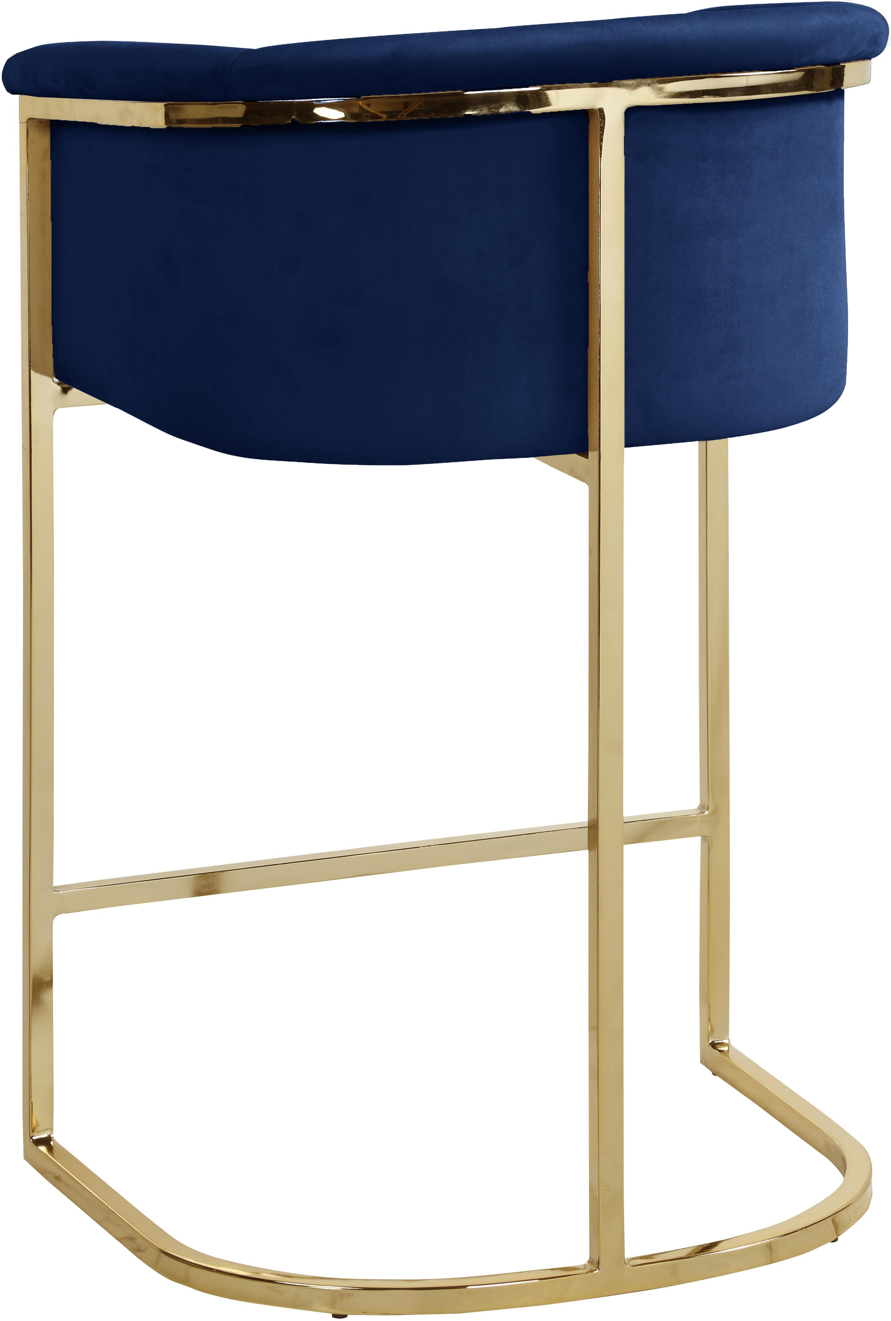 Donatella Navy Velvet Stool - Luxury Home Furniture (MI)