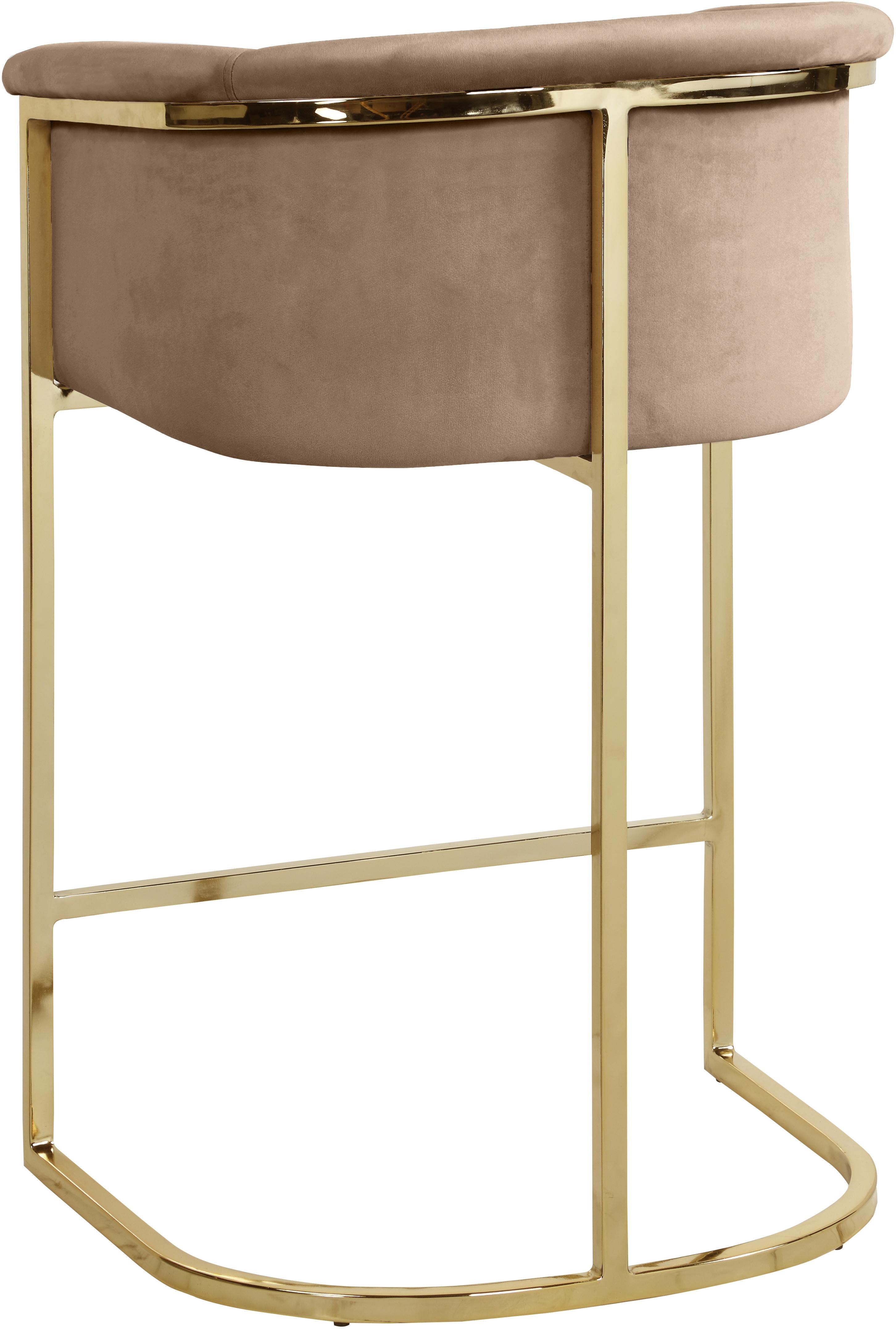 Donatella Beige Velvet Stool - Luxury Home Furniture (MI)