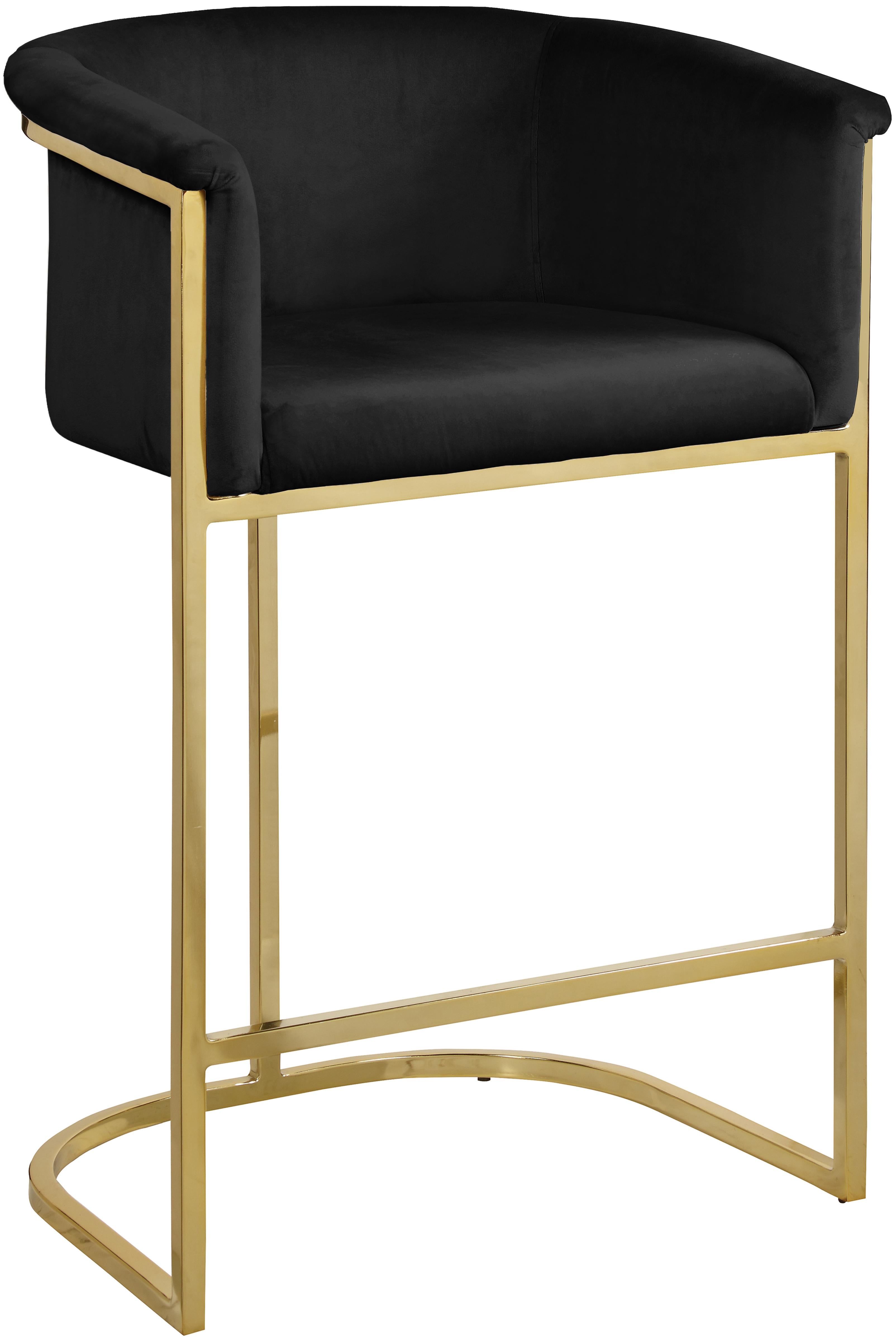 Donatella Black Velvet Stool - Luxury Home Furniture (MI)