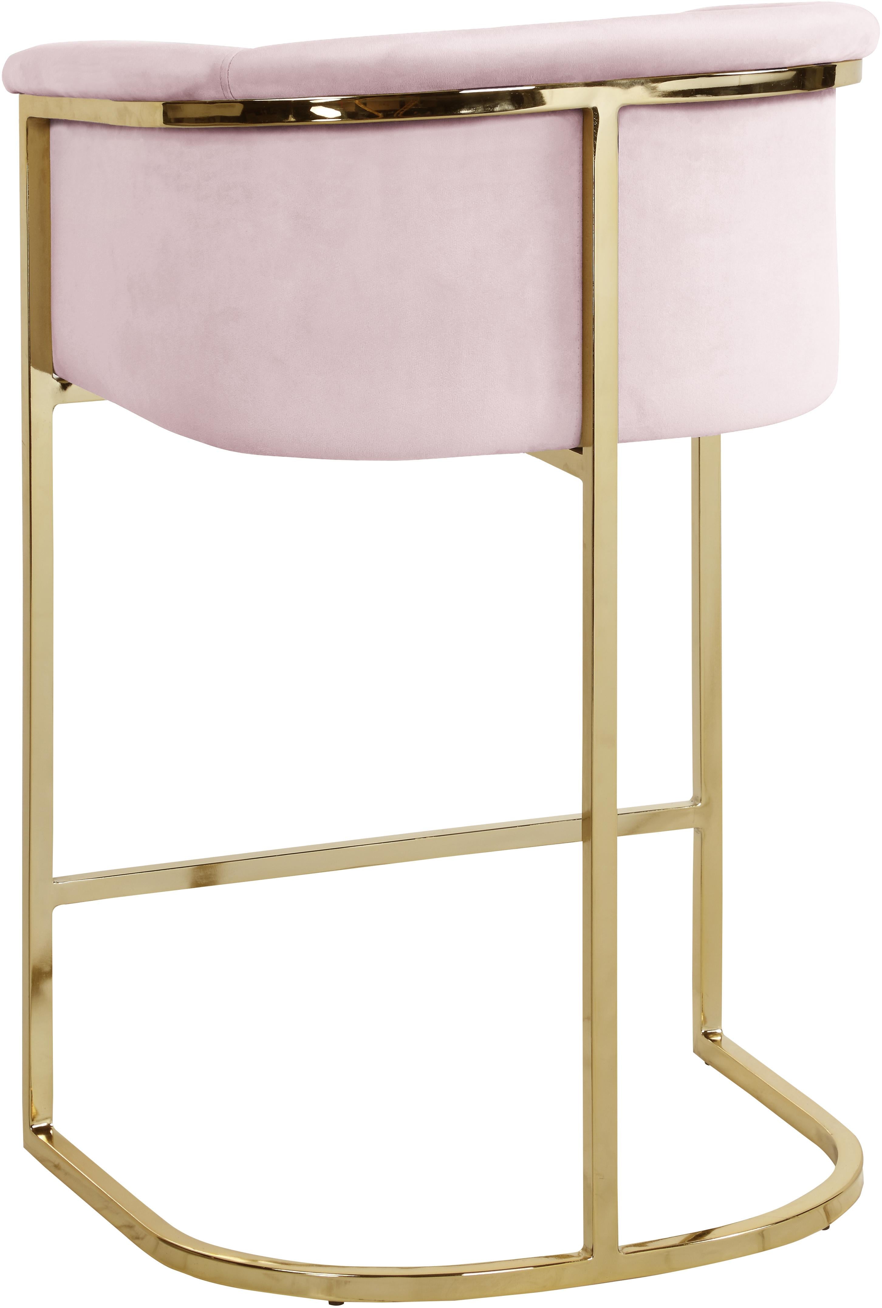 Donatella Pink Velvet Stool - Luxury Home Furniture (MI)