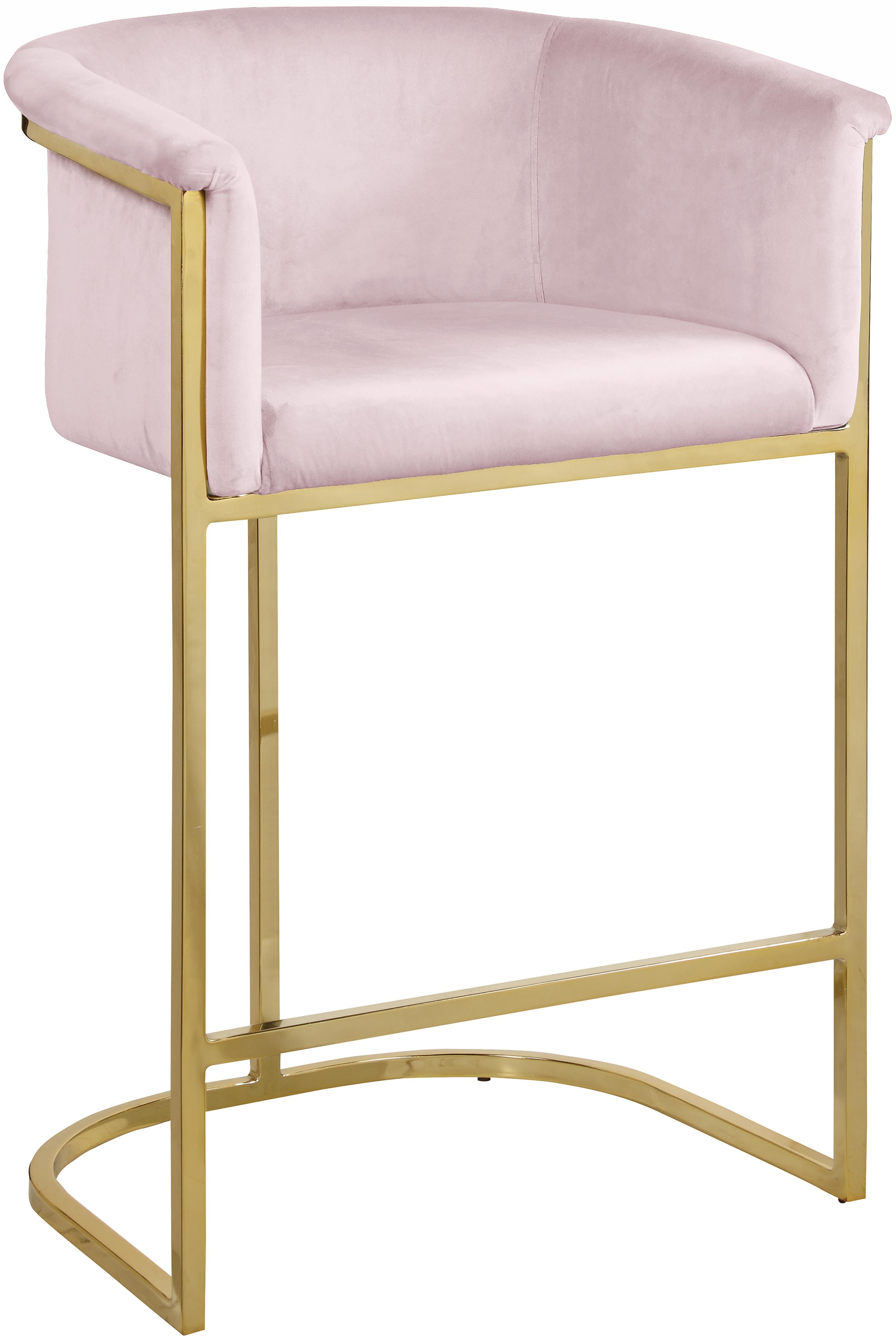 Donatella Pink Velvet Stool - Luxury Home Furniture (MI)