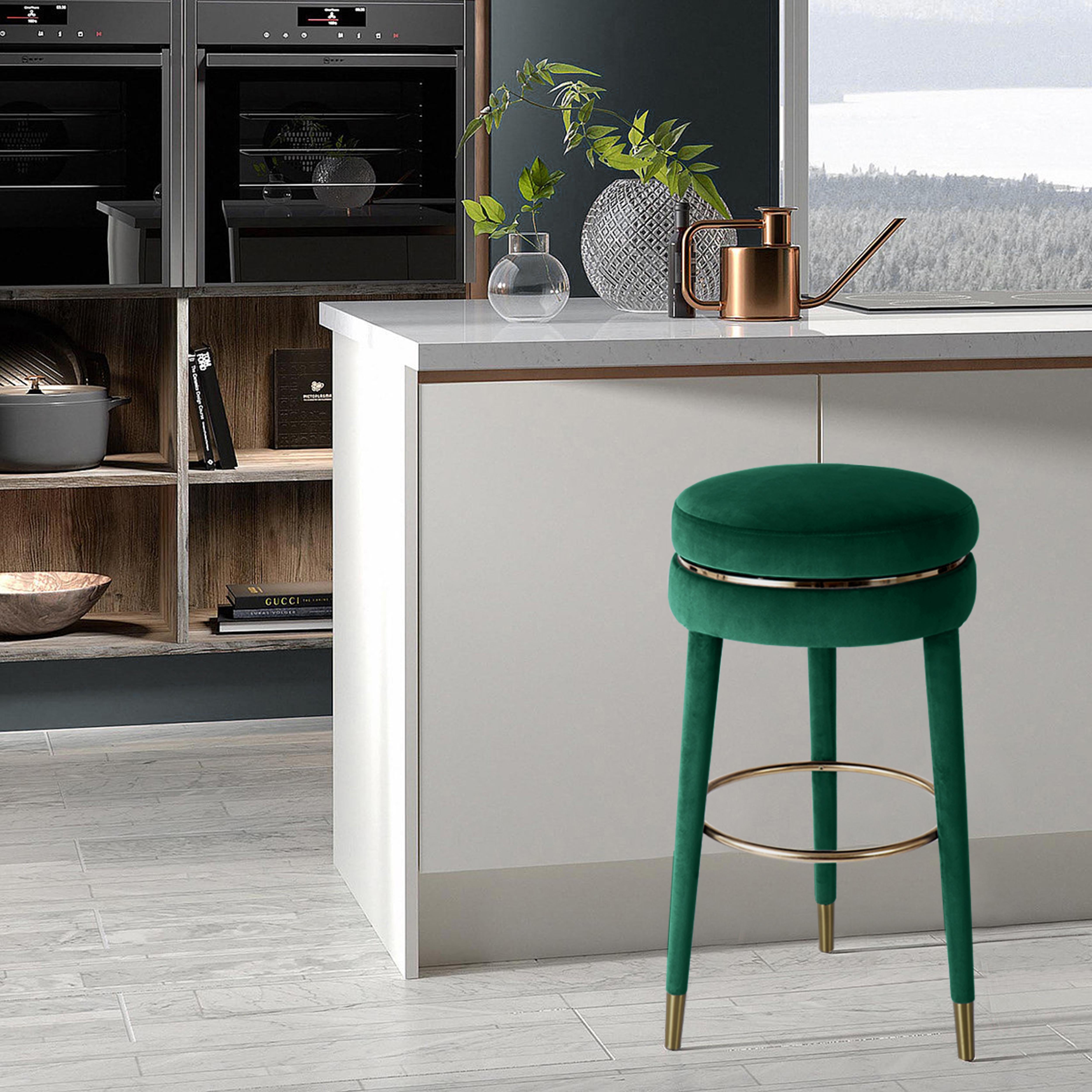 Coral Green Velvet Counter Stool - Luxury Home Furniture (MI)