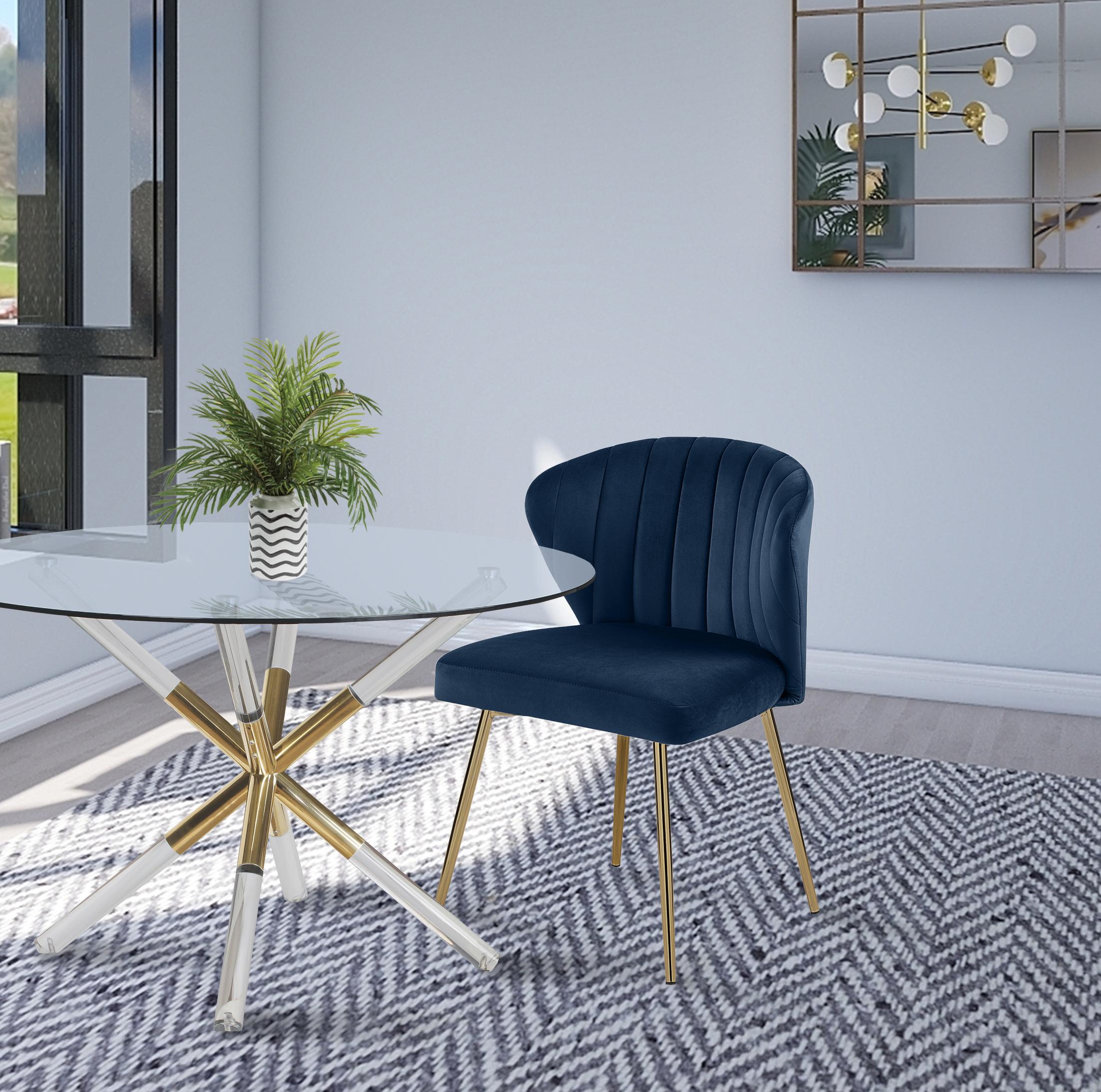 Finley Navy Velvet Dining Chair - Luxury Home Furniture (MI)