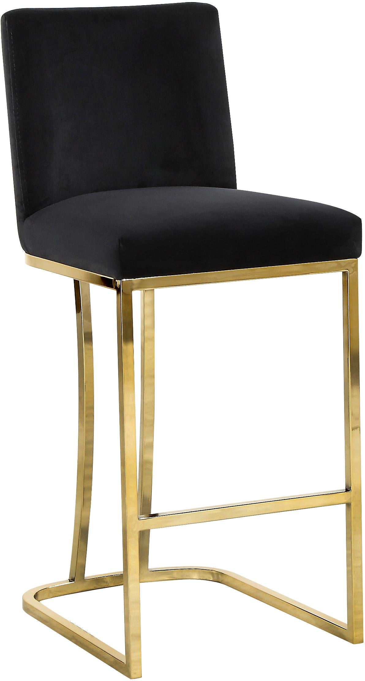 Heidi Black Velvet Stool - Luxury Home Furniture (MI)