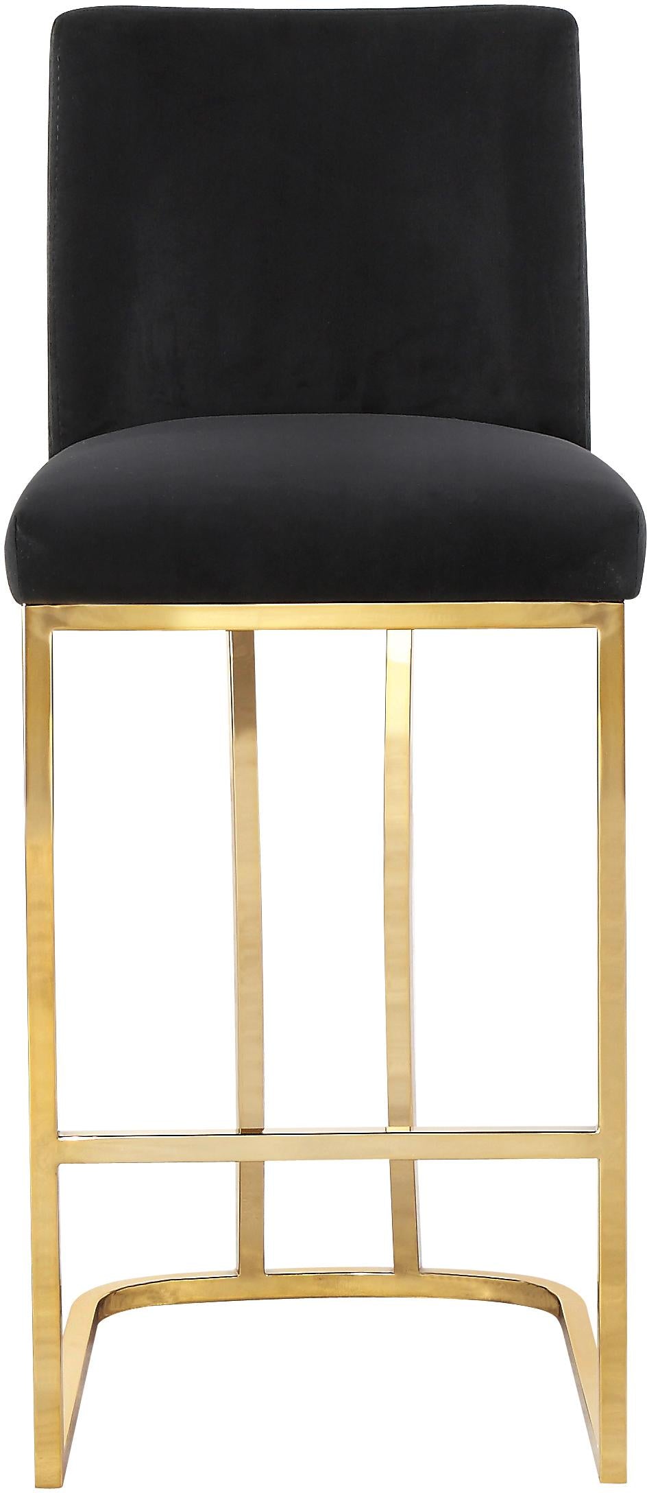 Heidi Black Velvet Stool - Luxury Home Furniture (MI)
