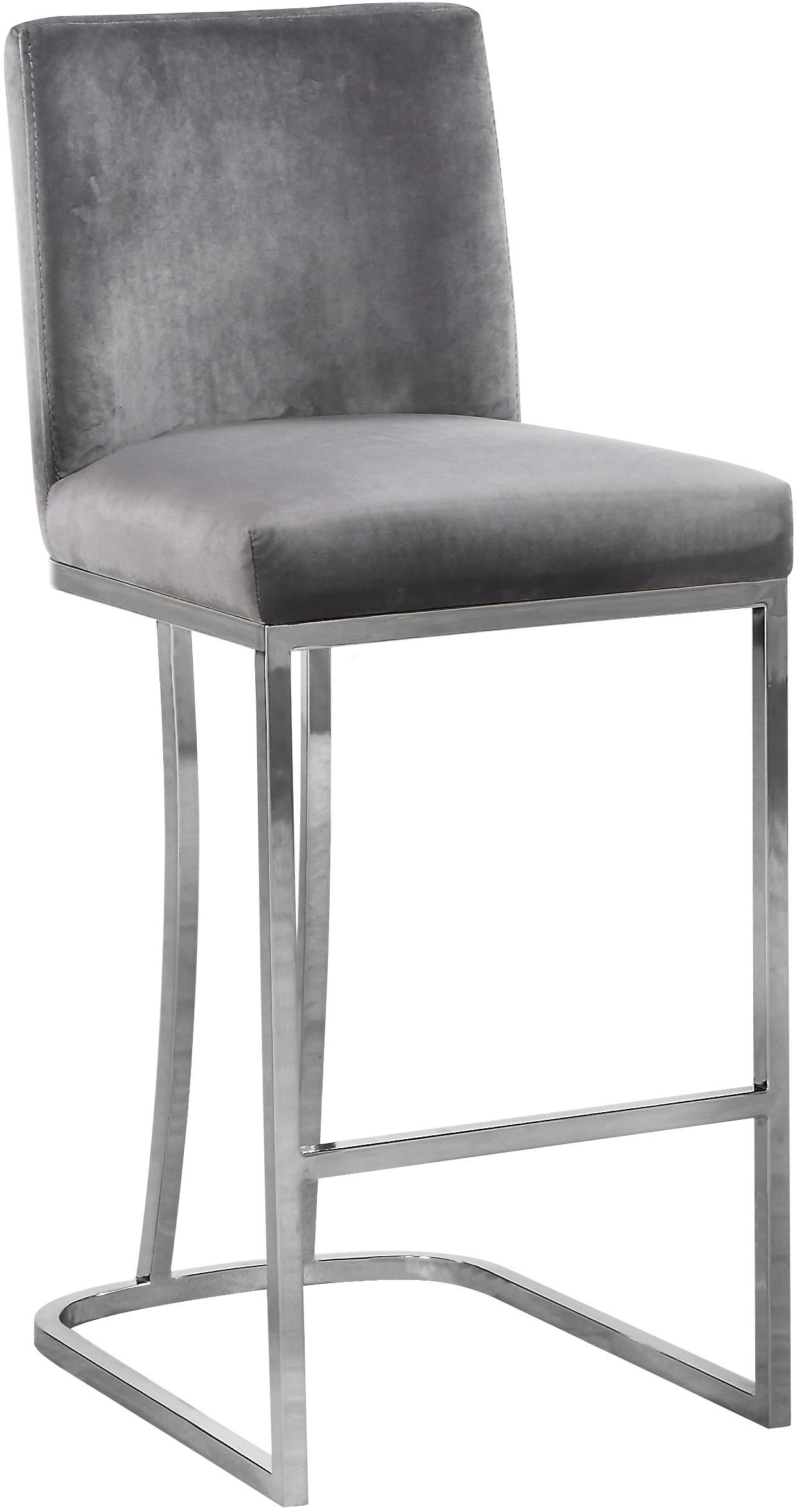 Heidi Grey Velvet Stool - Luxury Home Furniture (MI)