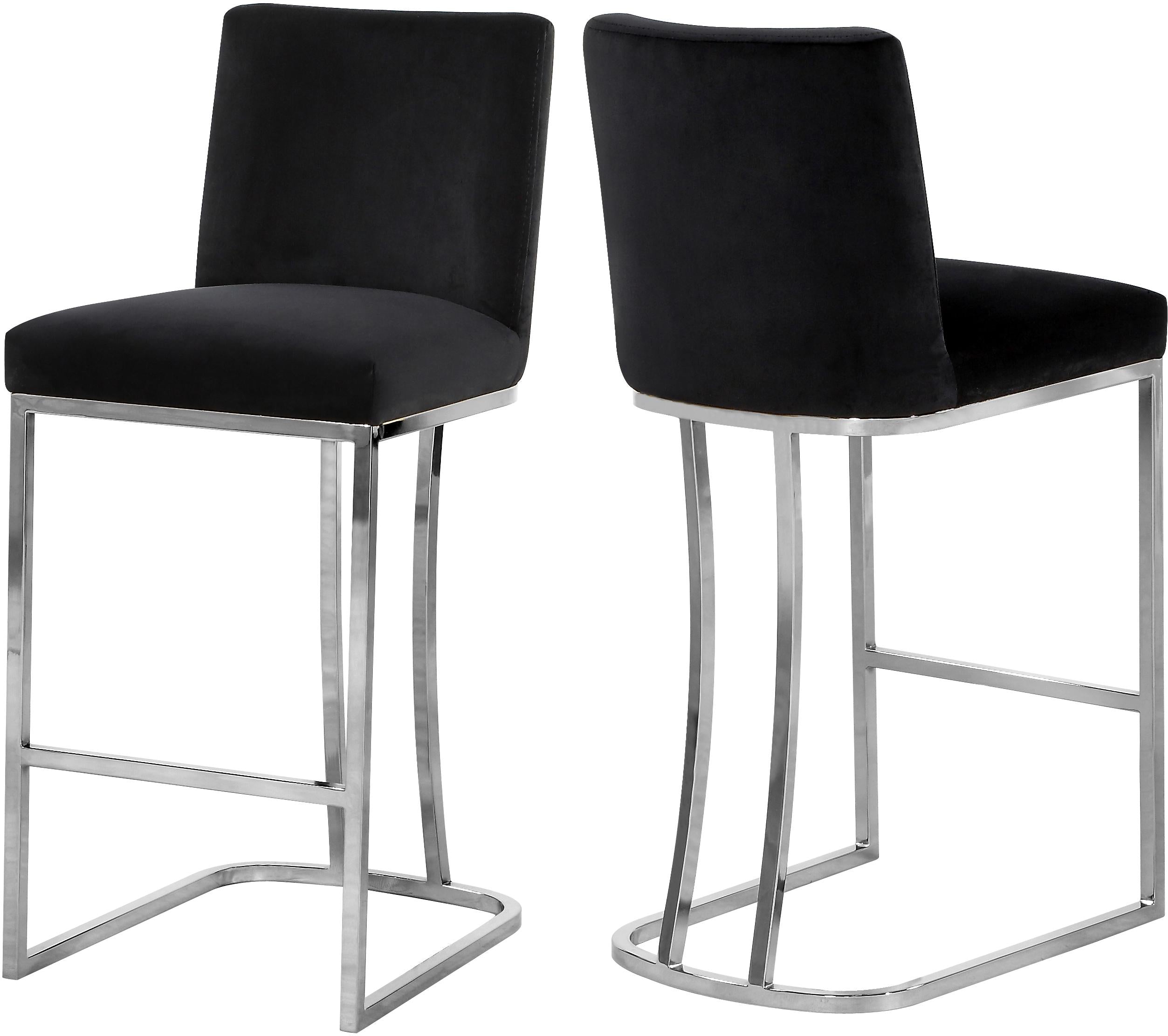 Heidi Black Velvet Stool - Luxury Home Furniture (MI)
