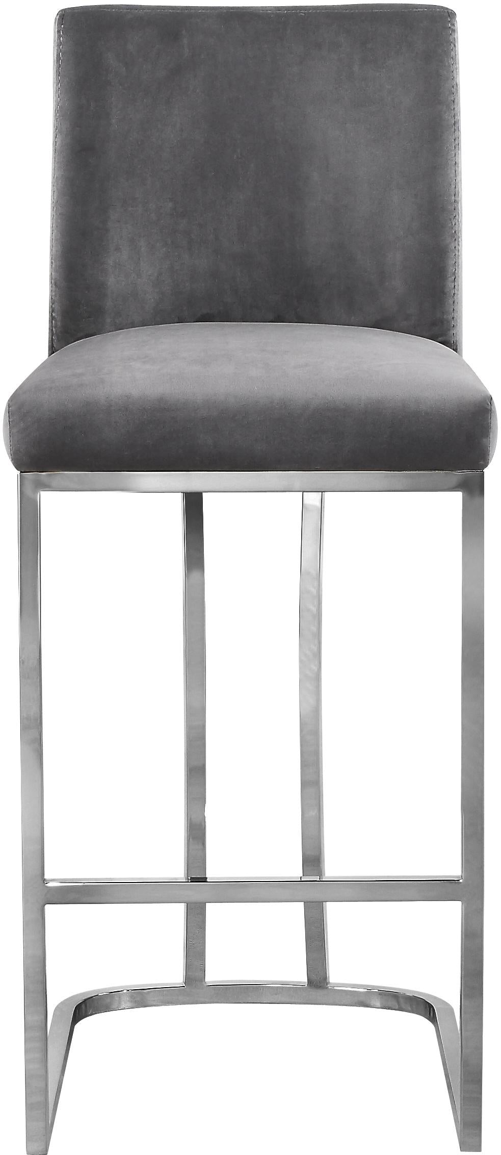 Heidi Grey Velvet Stool - Luxury Home Furniture (MI)