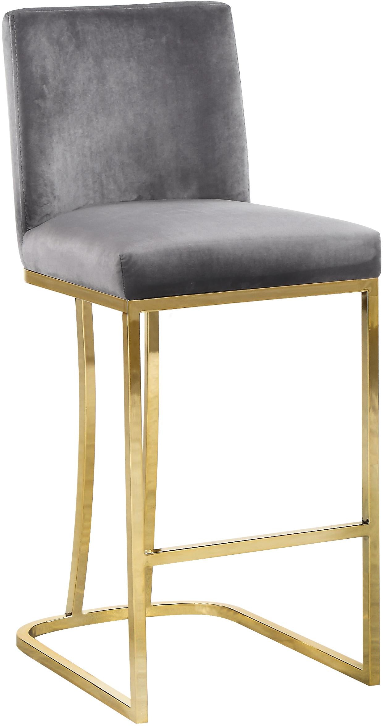 Heidi Grey Velvet Stool - Luxury Home Furniture (MI)