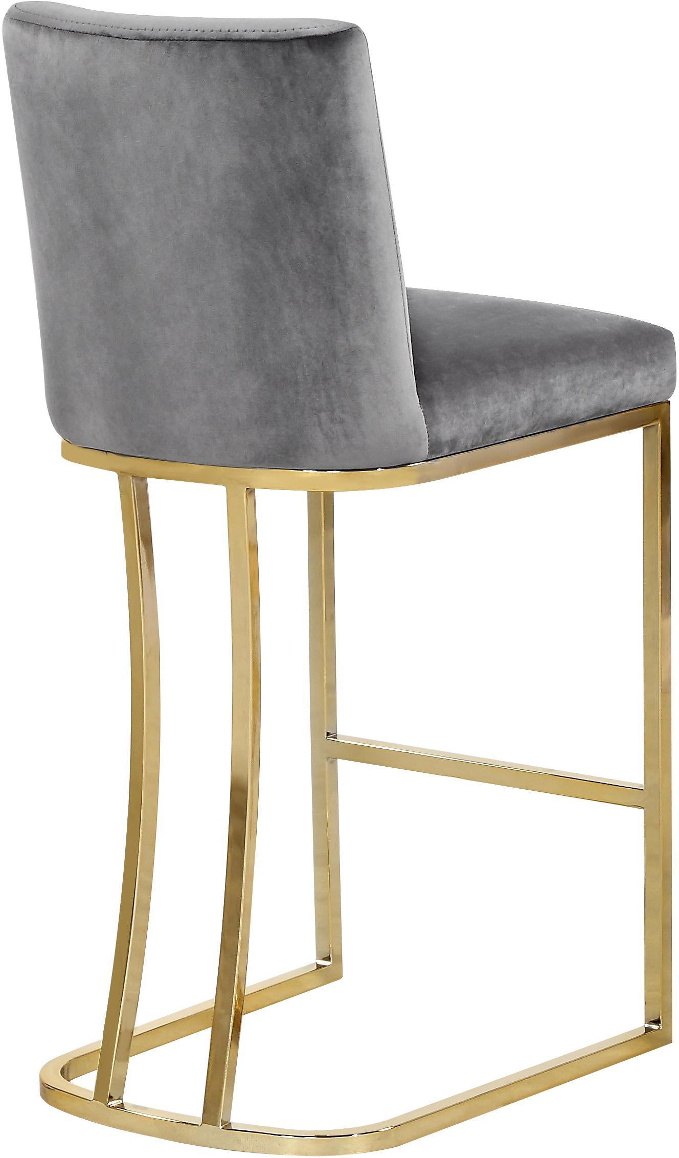 Heidi Grey Velvet Stool - Luxury Home Furniture (MI)