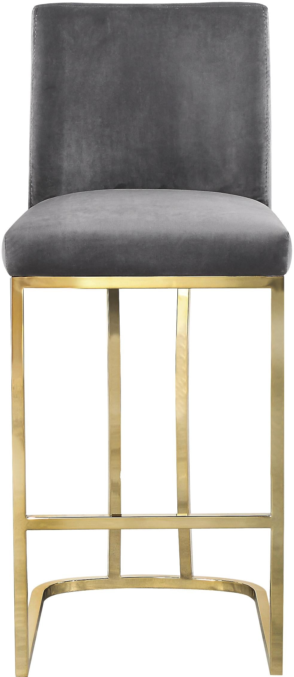 Heidi Grey Velvet Stool - Luxury Home Furniture (MI)