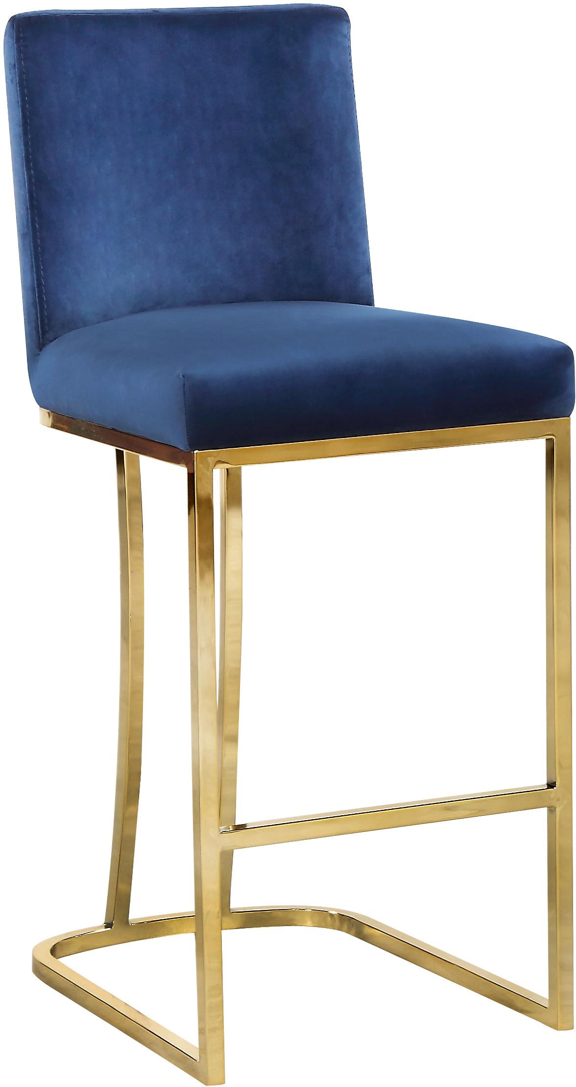 Heidi Navy Velvet Stool - Luxury Home Furniture (MI)
