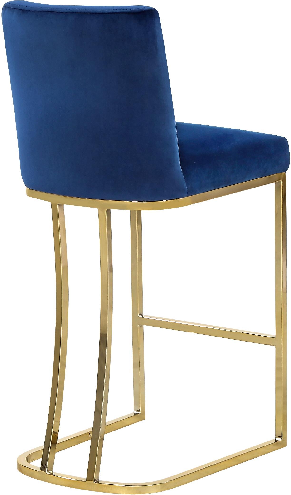 Heidi Navy Velvet Stool - Luxury Home Furniture (MI)
