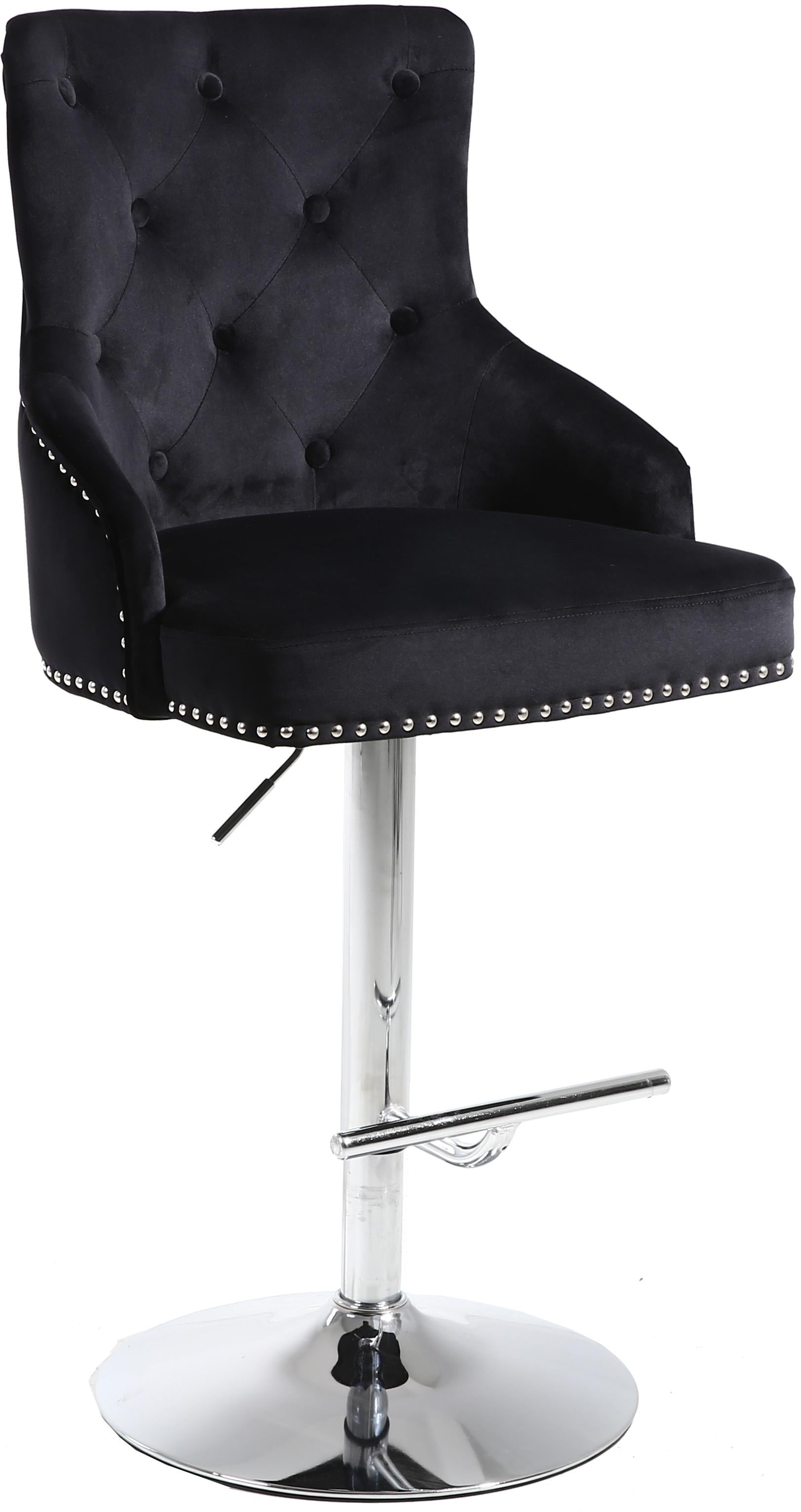 Claude Black Velvet Adjustable Stool - Luxury Home Furniture (MI)