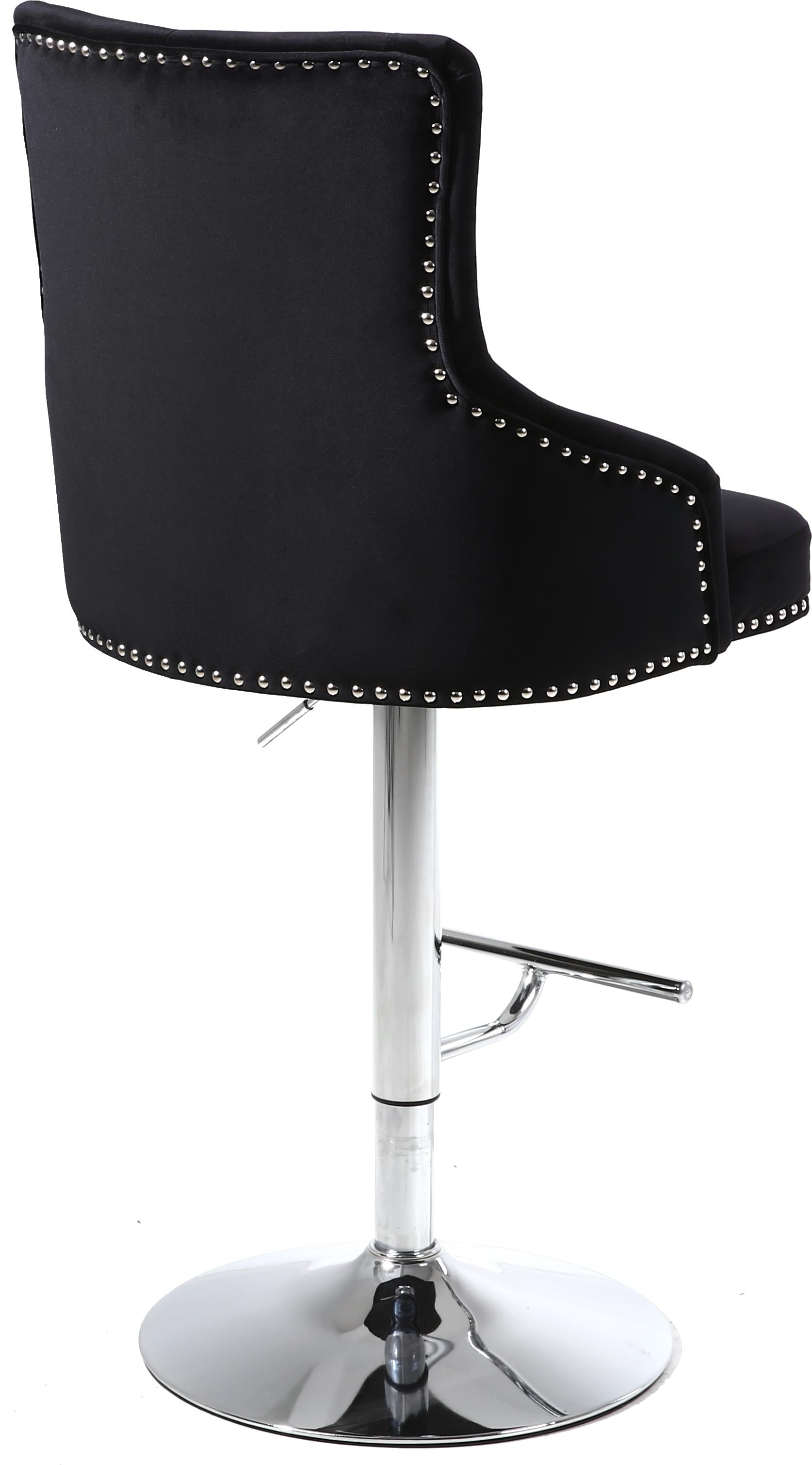 Claude Black Velvet Adjustable Stool - Luxury Home Furniture (MI)
