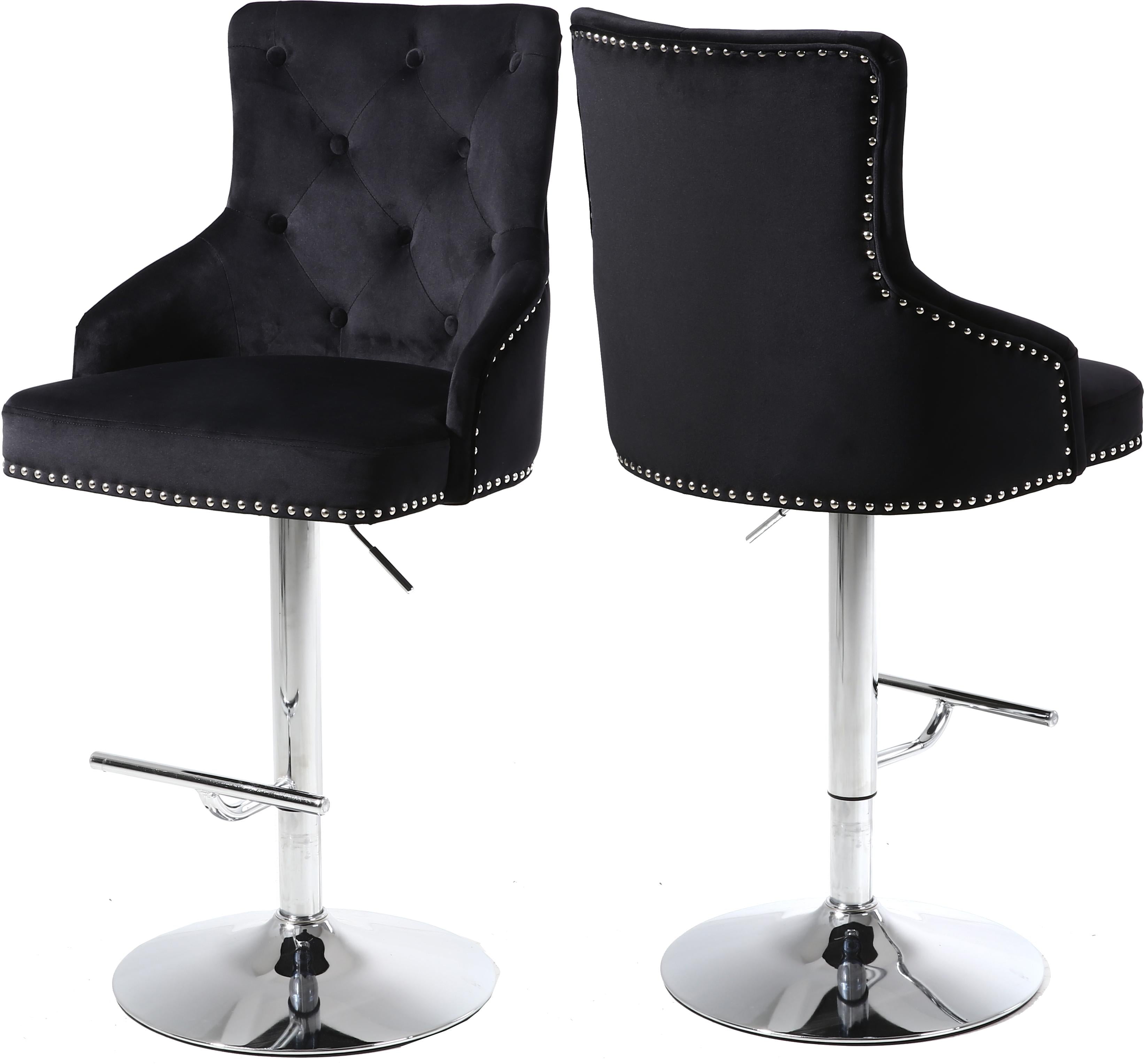 Claude Black Velvet Adjustable Stool - Luxury Home Furniture (MI)