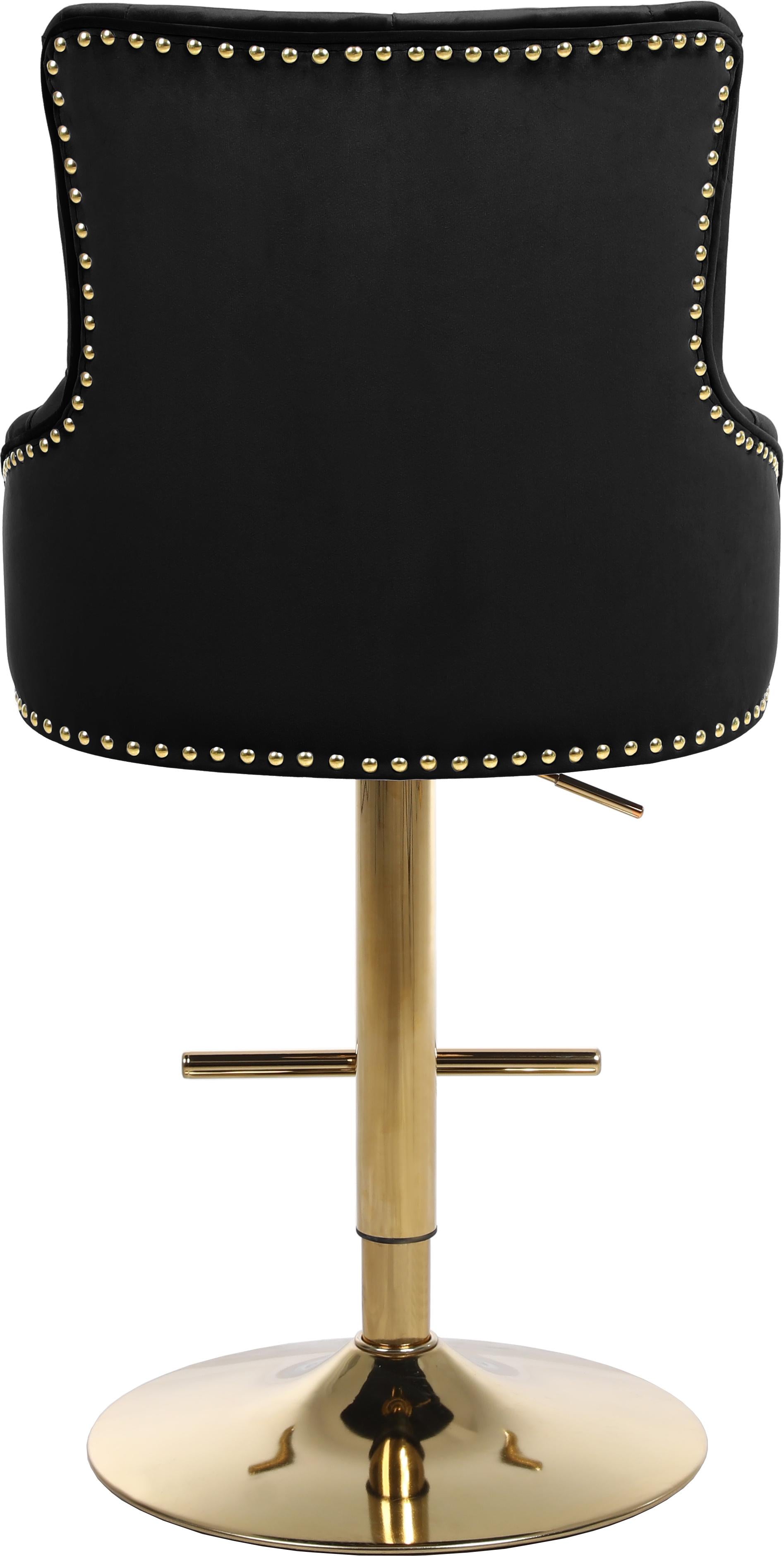 Claude Black Velvet Adjustable Stool - Luxury Home Furniture (MI)