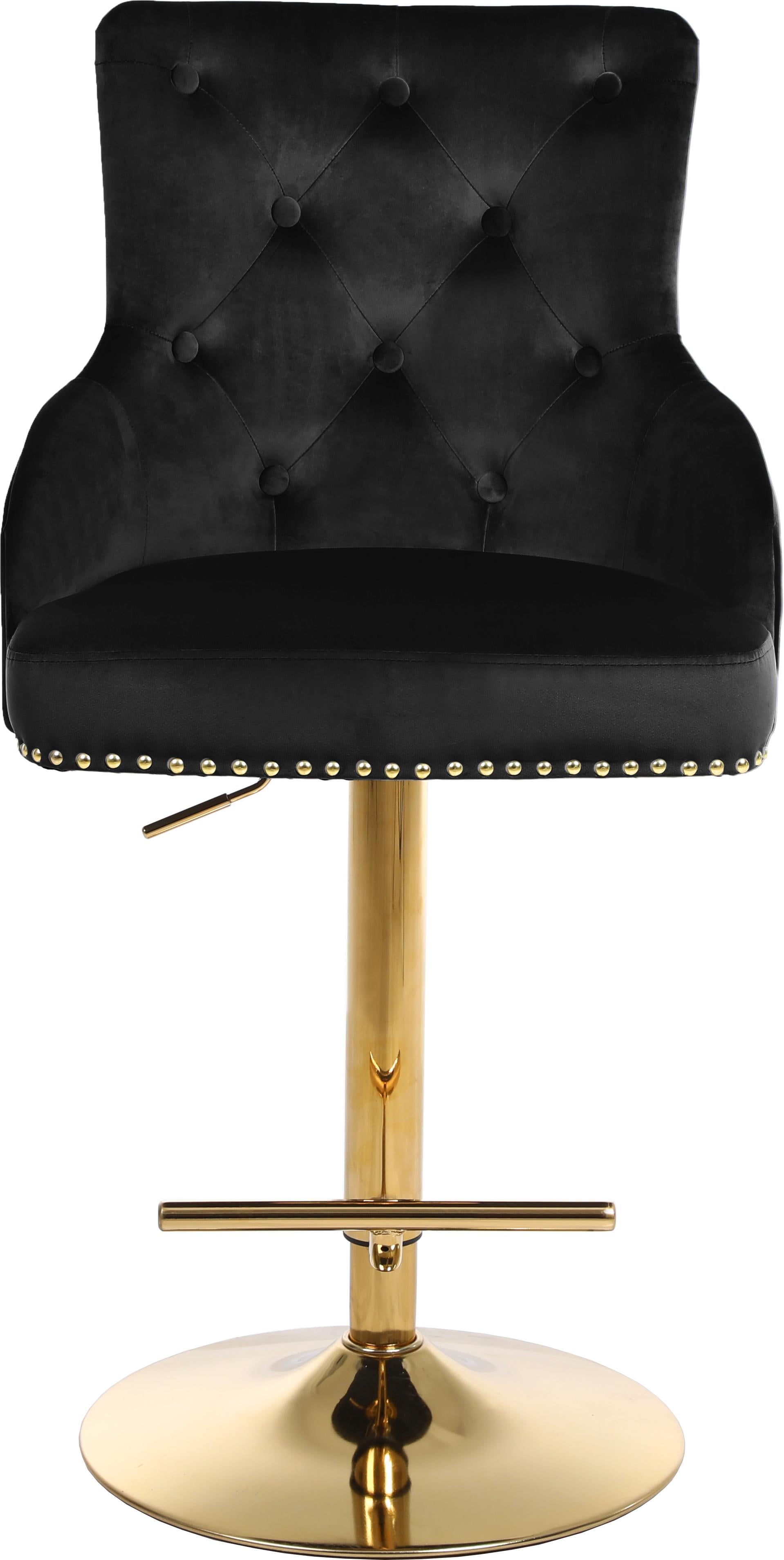 Claude Black Velvet Adjustable Stool - Luxury Home Furniture (MI)