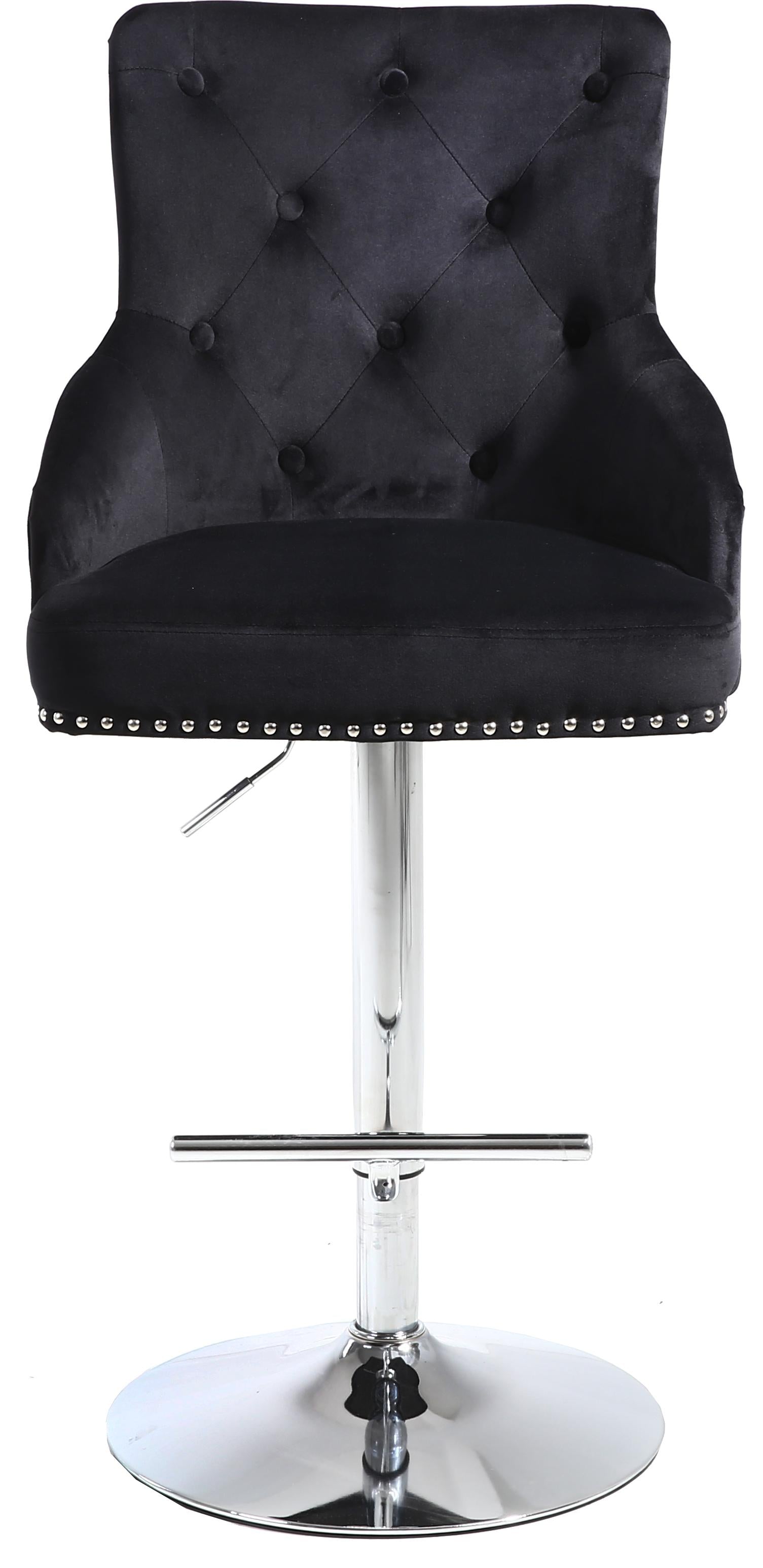 Claude Black Velvet Adjustable Stool - Luxury Home Furniture (MI)