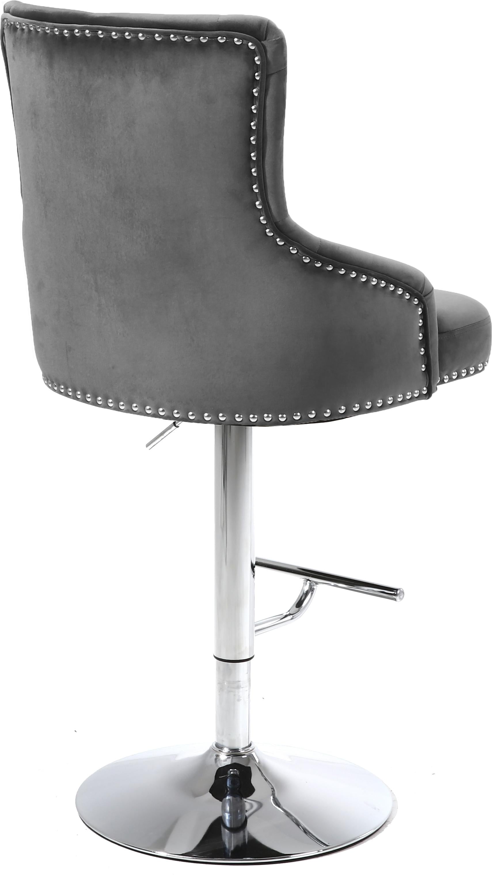 Claude Grey Velvet Adjustable Stool - Luxury Home Furniture (MI)