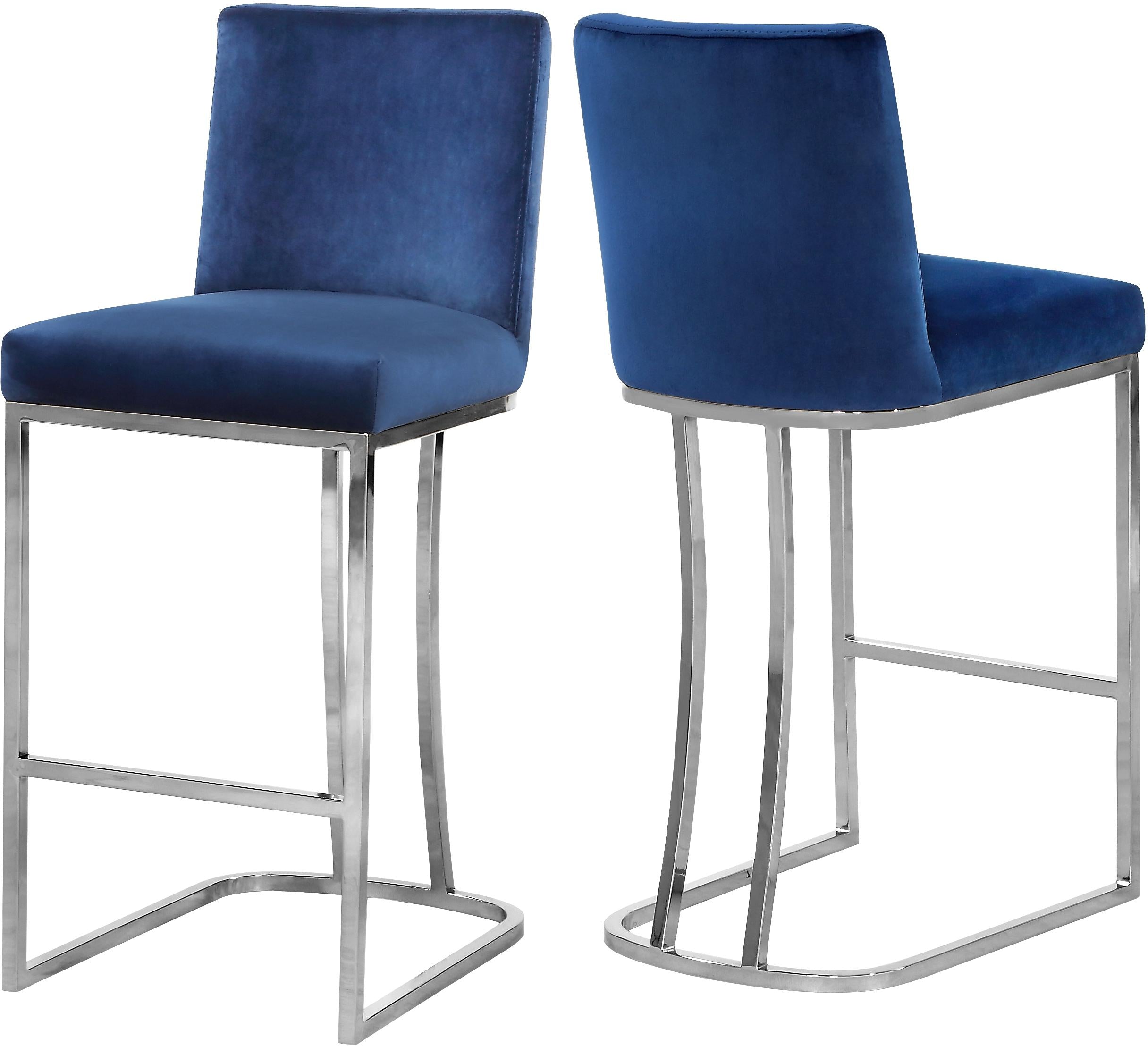 Heidi Navy Velvet Stool - Luxury Home Furniture (MI)