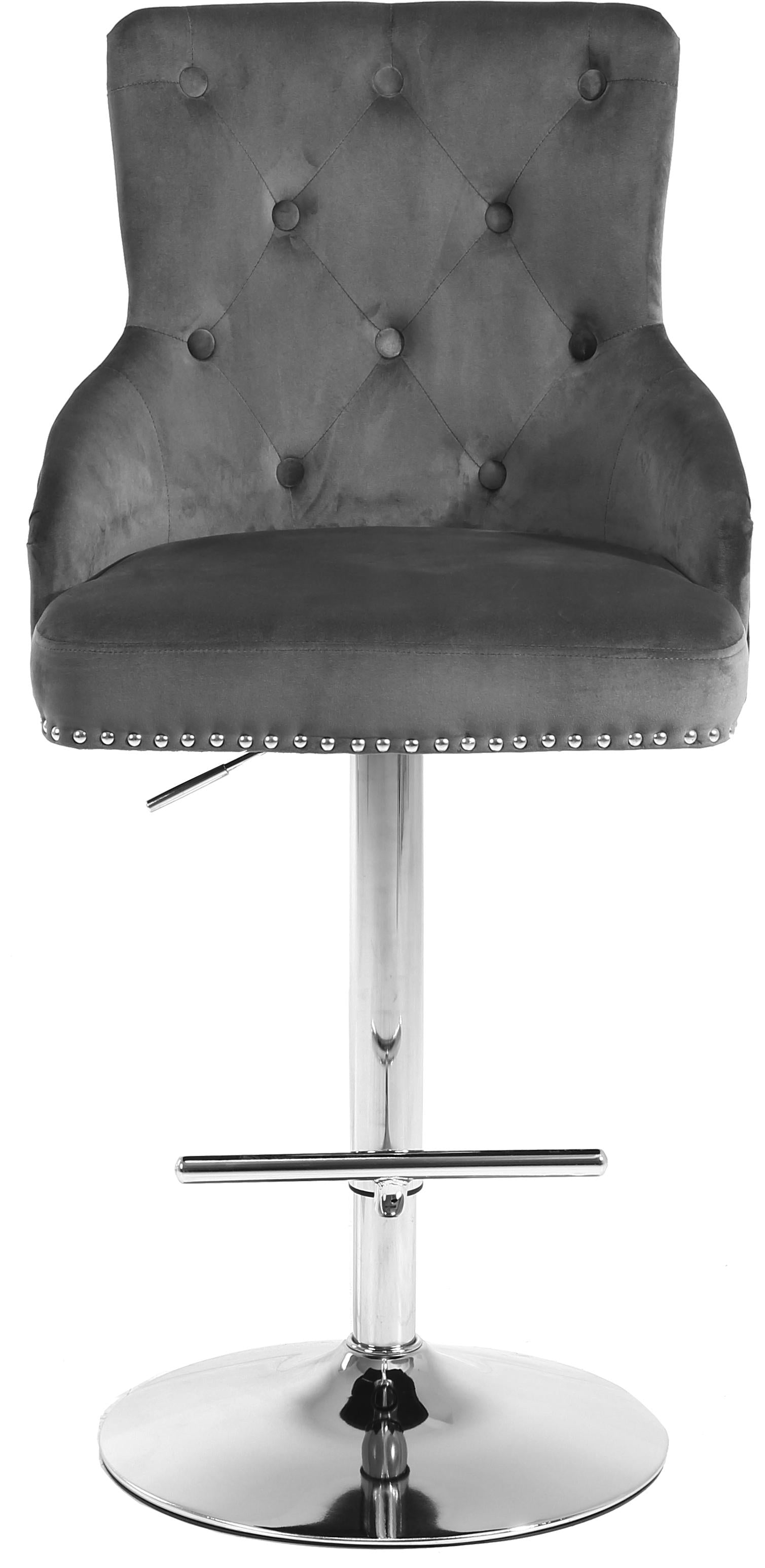 Claude Grey Velvet Adjustable Stool - Luxury Home Furniture (MI)