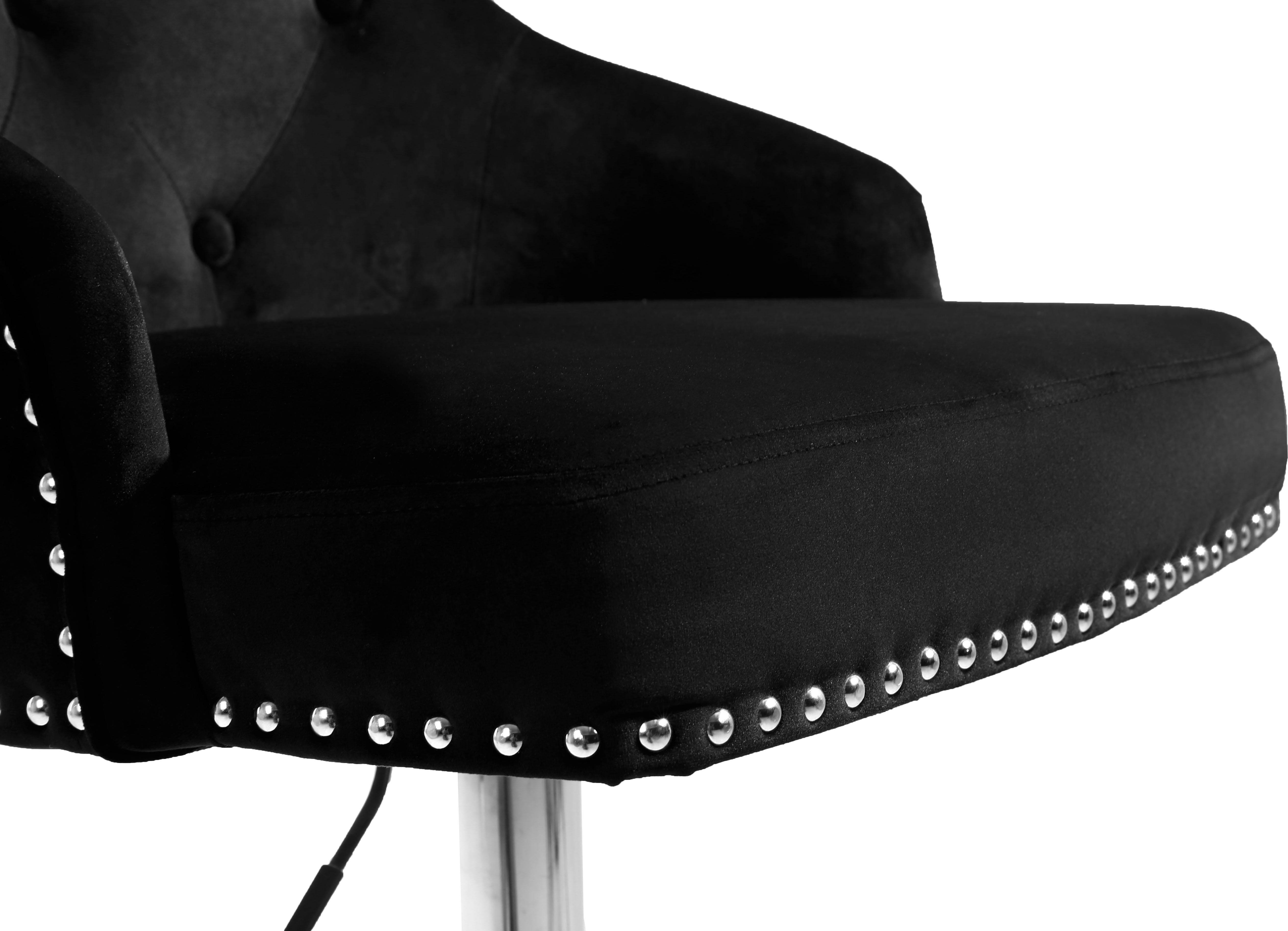 Claude Black Velvet Adjustable Stool - Luxury Home Furniture (MI)