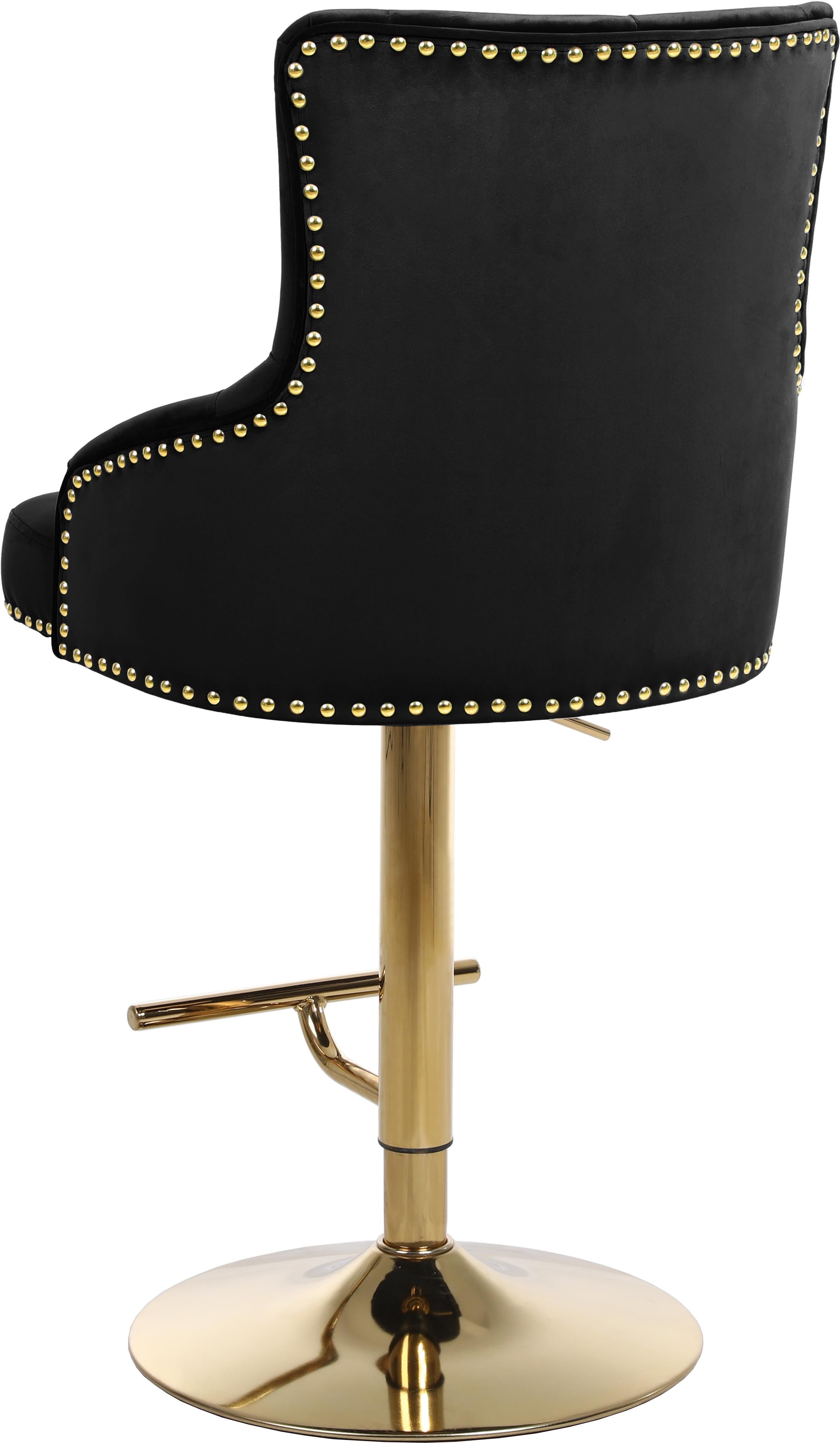 Claude Black Velvet Adjustable Stool - Luxury Home Furniture (MI)