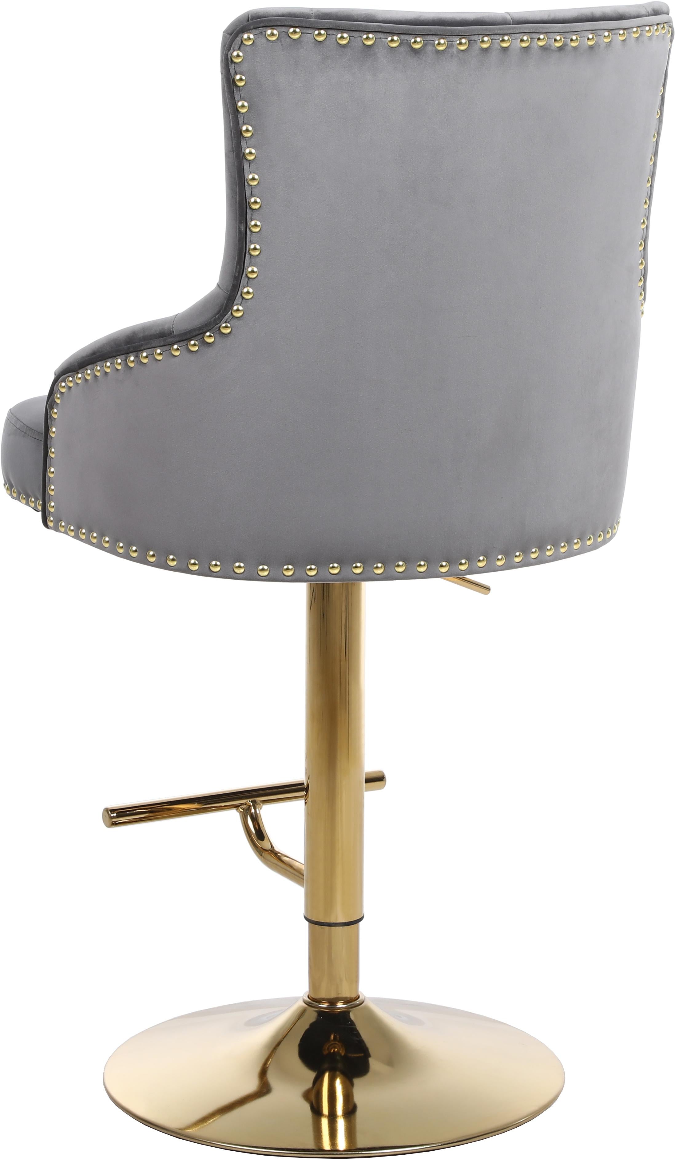 Claude Grey Velvet Adjustable Stool - Luxury Home Furniture (MI)