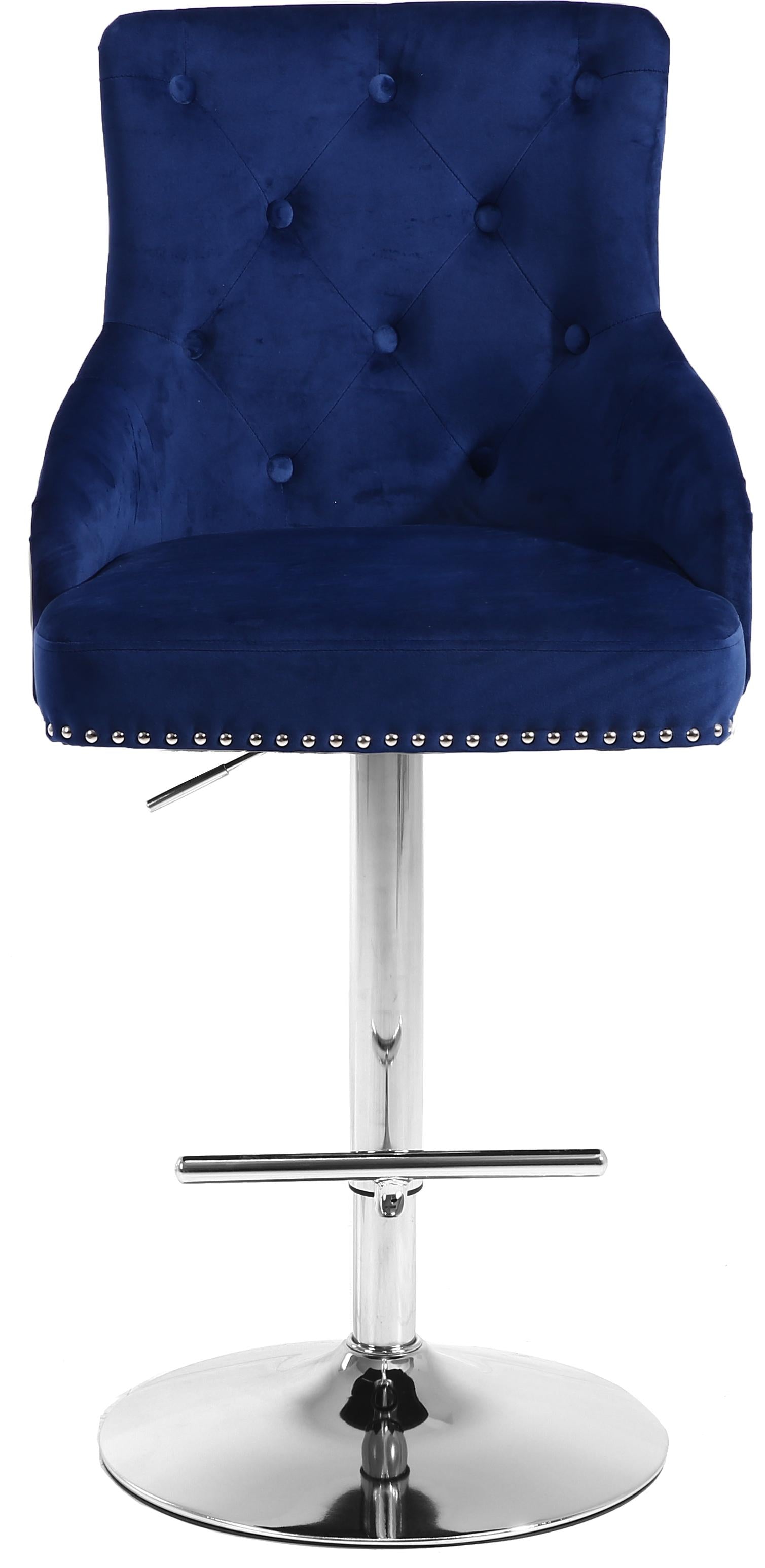Claude Navy Velvet Adjustable Stool - Luxury Home Furniture (MI)