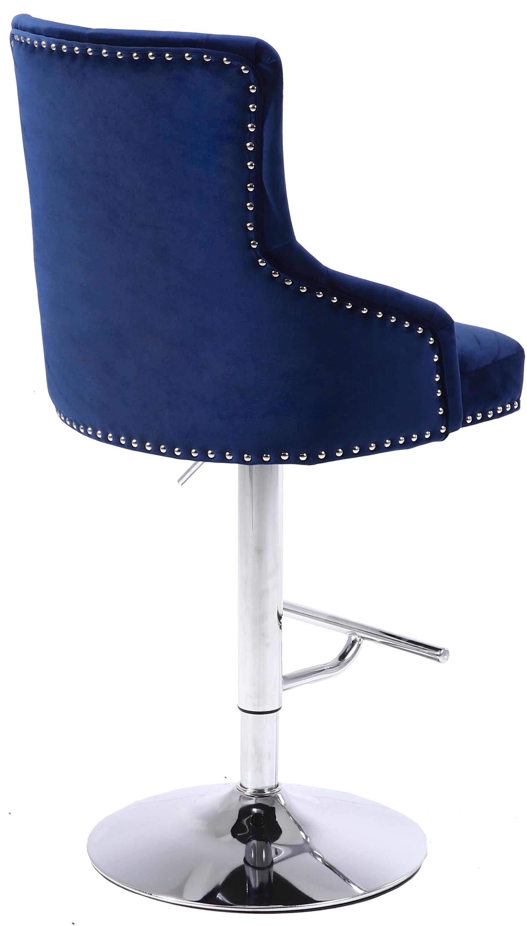 Claude Navy Velvet Adjustable Stool - Luxury Home Furniture (MI)