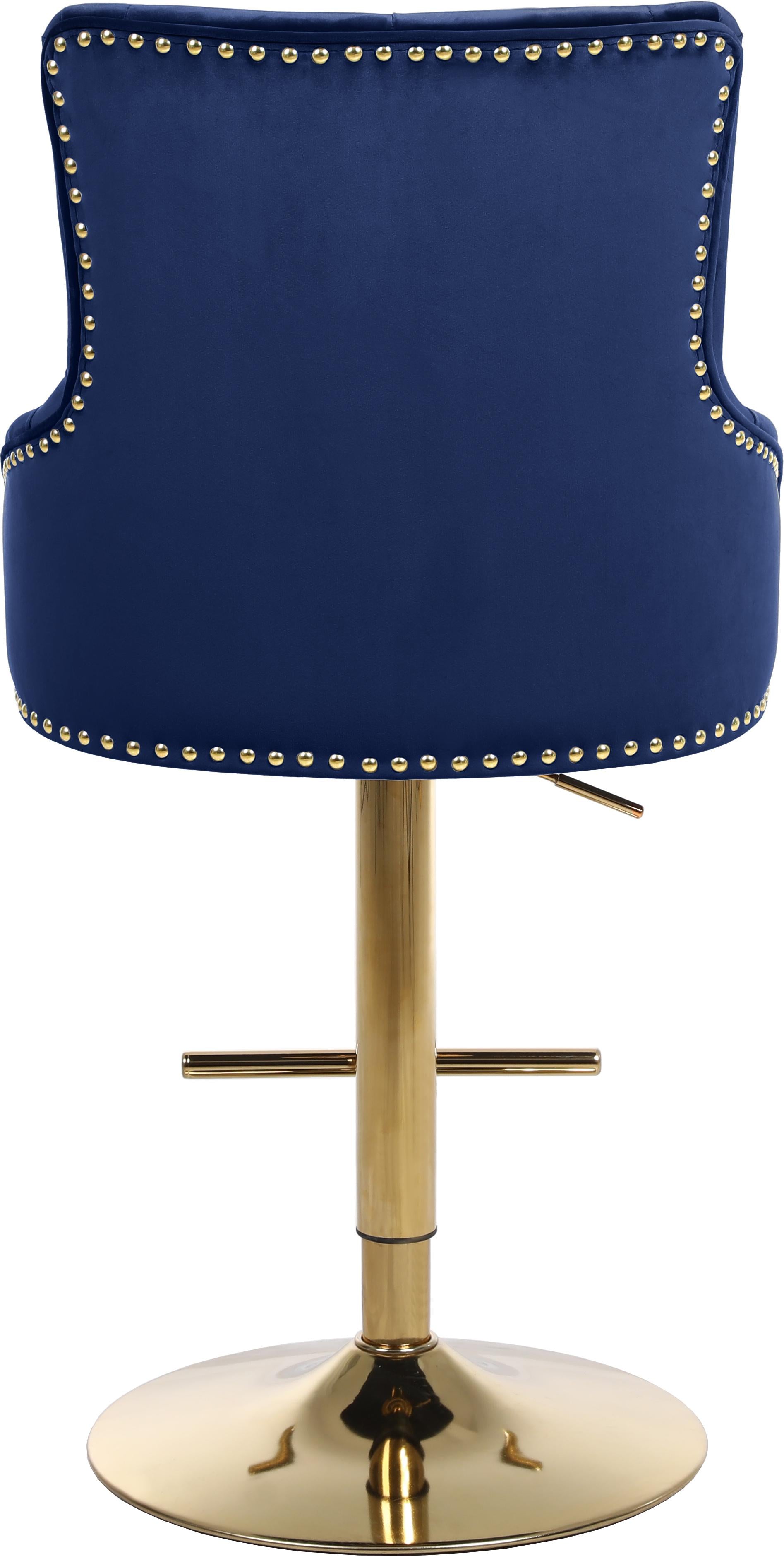 Claude Navy Velvet Adjustable Stool - Luxury Home Furniture (MI)