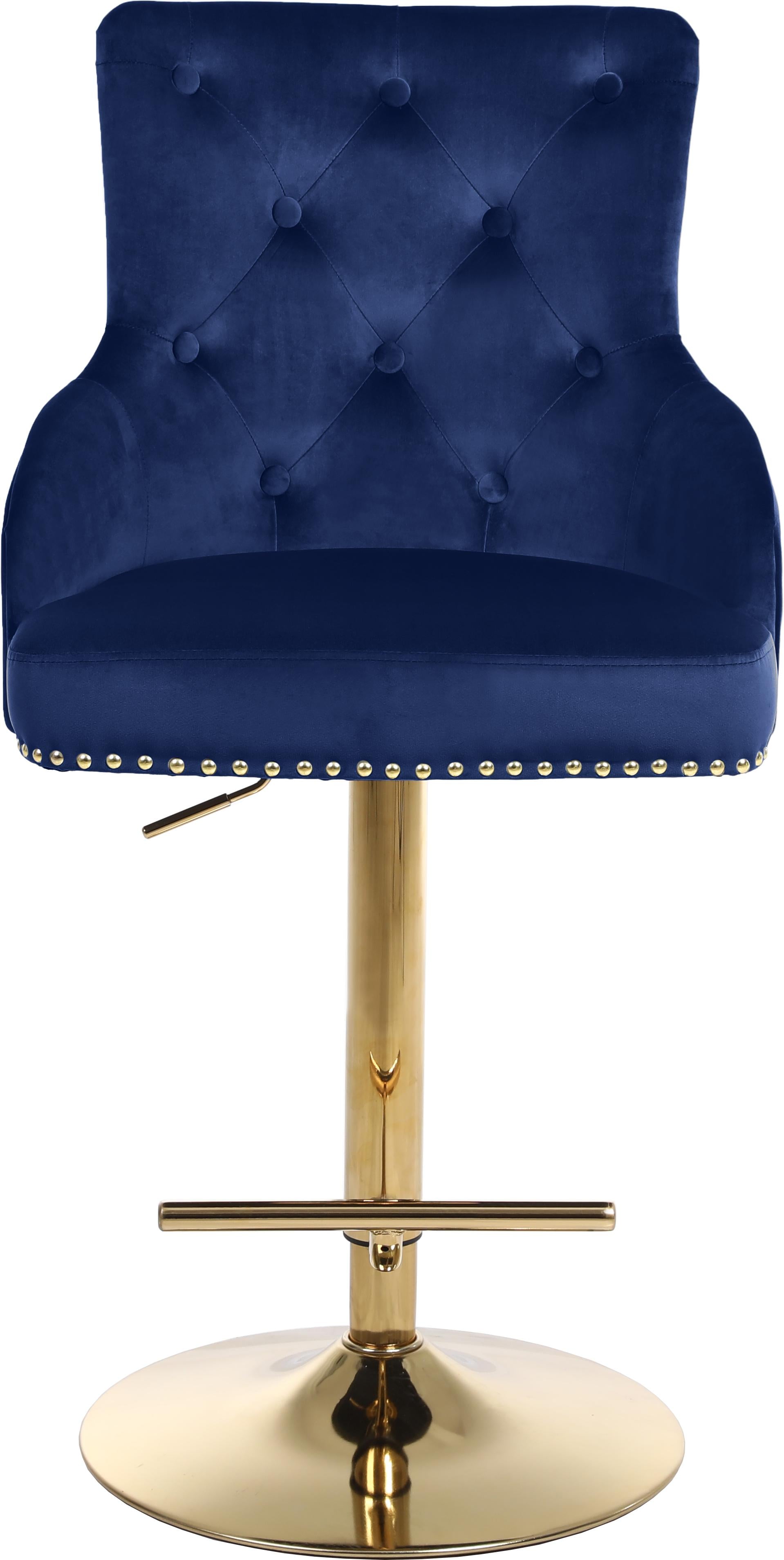 Claude Navy Velvet Adjustable Stool - Luxury Home Furniture (MI)