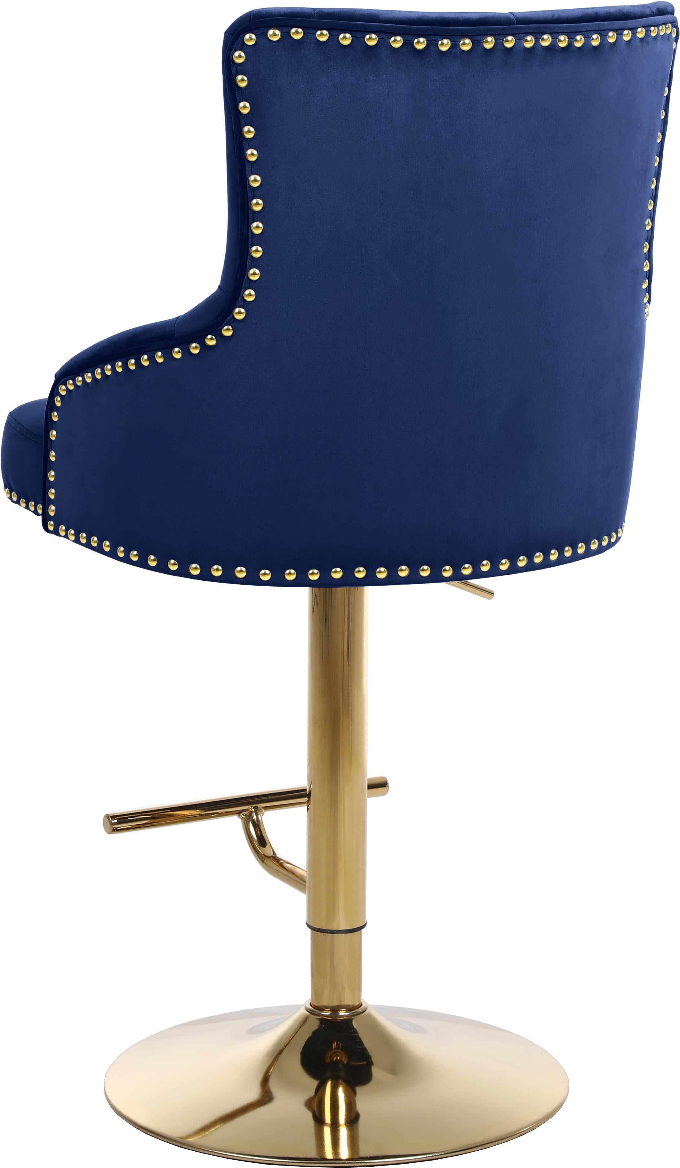 Claude Navy Velvet Adjustable Stool - Luxury Home Furniture (MI)