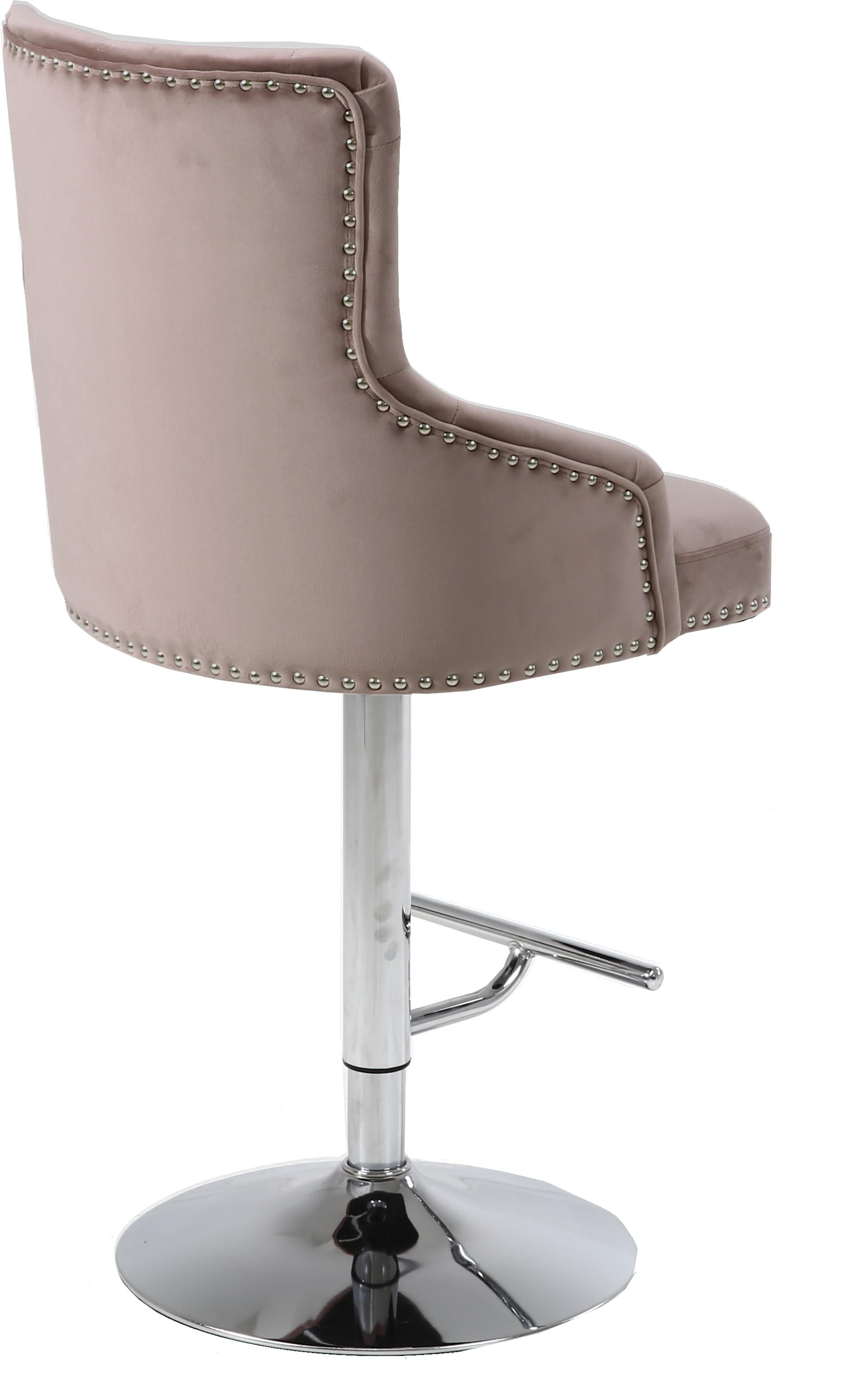 Claude Pink Velvet Adjustable Stool - Luxury Home Furniture (MI)