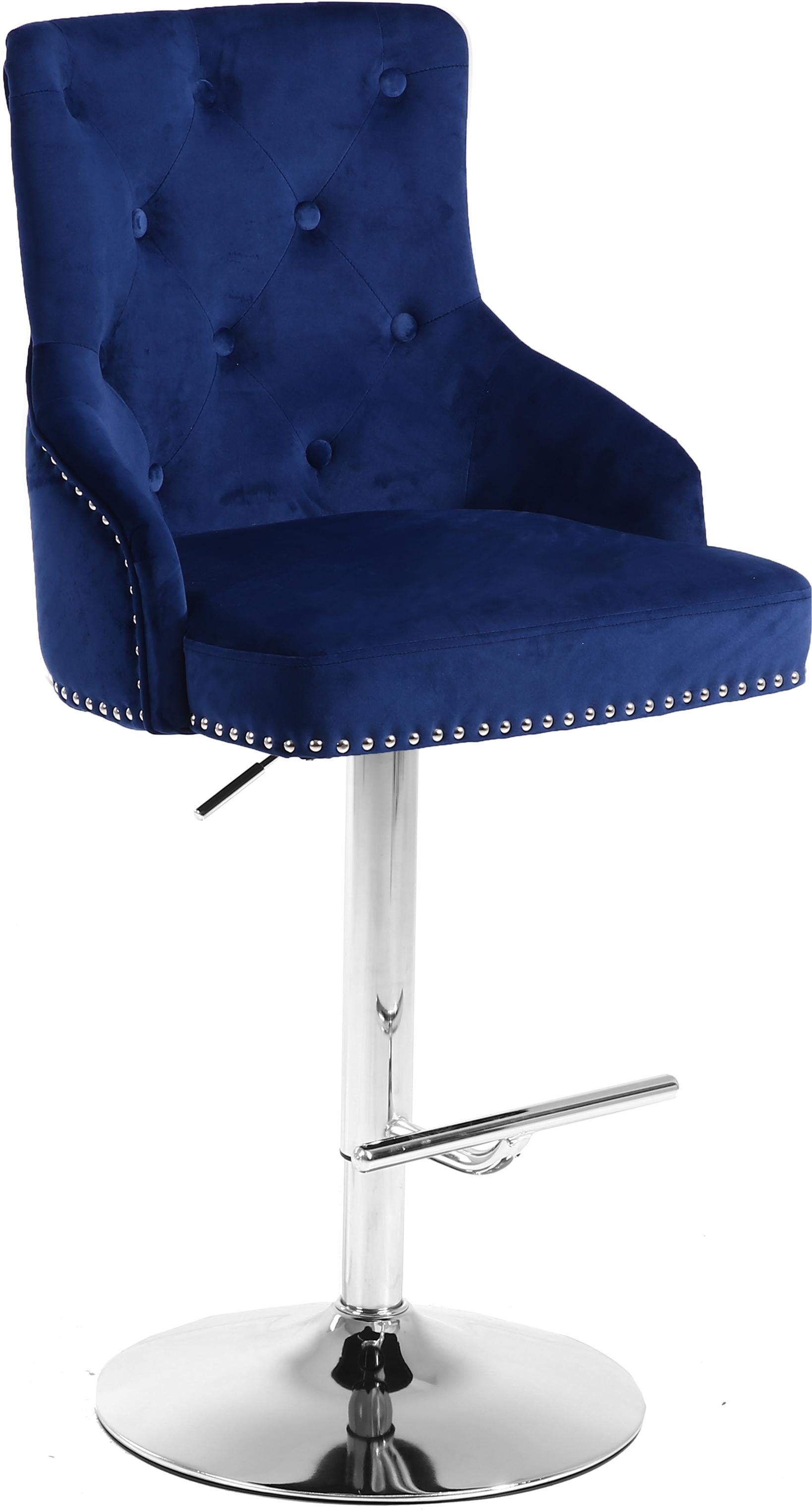 Claude Navy Velvet Adjustable Stool - Luxury Home Furniture (MI)