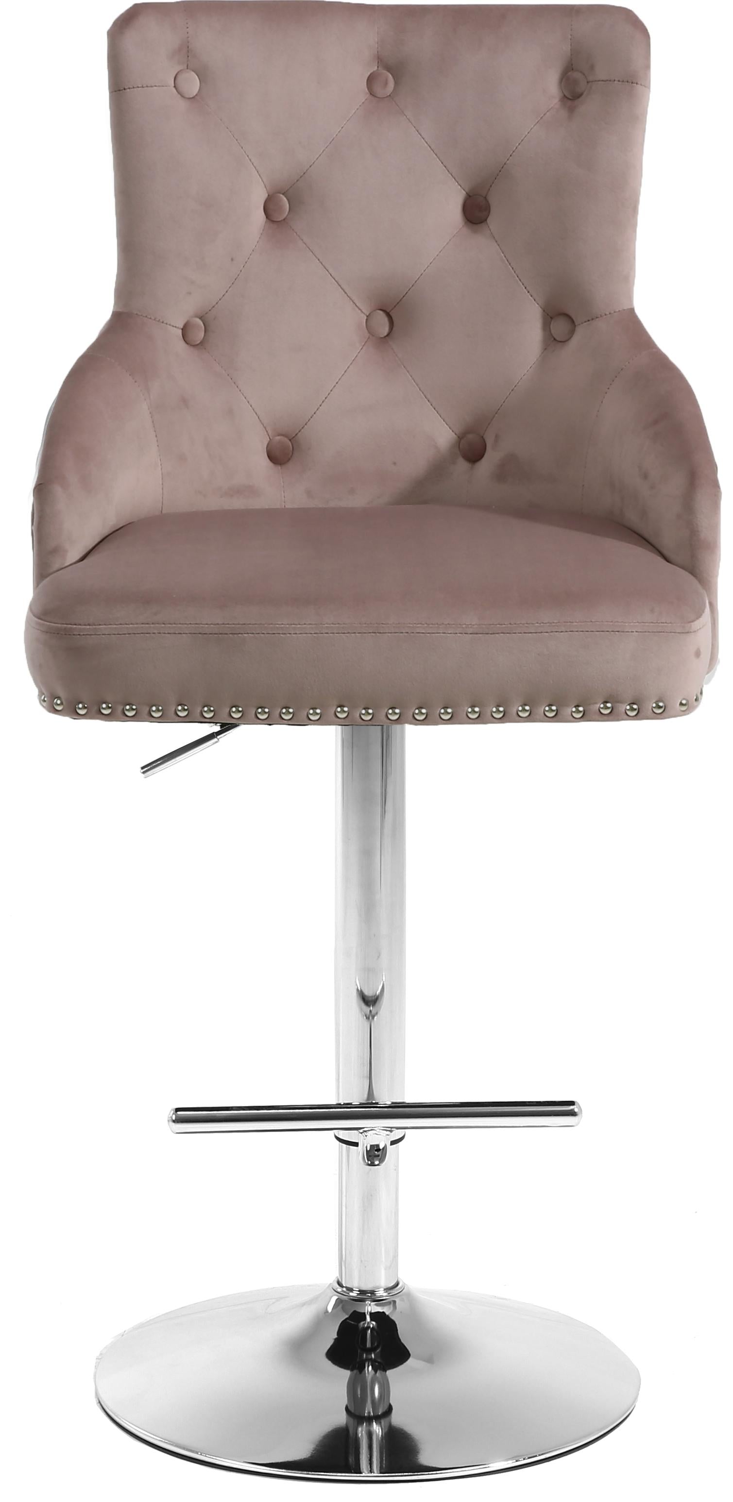Claude Pink Velvet Adjustable Stool - Luxury Home Furniture (MI)