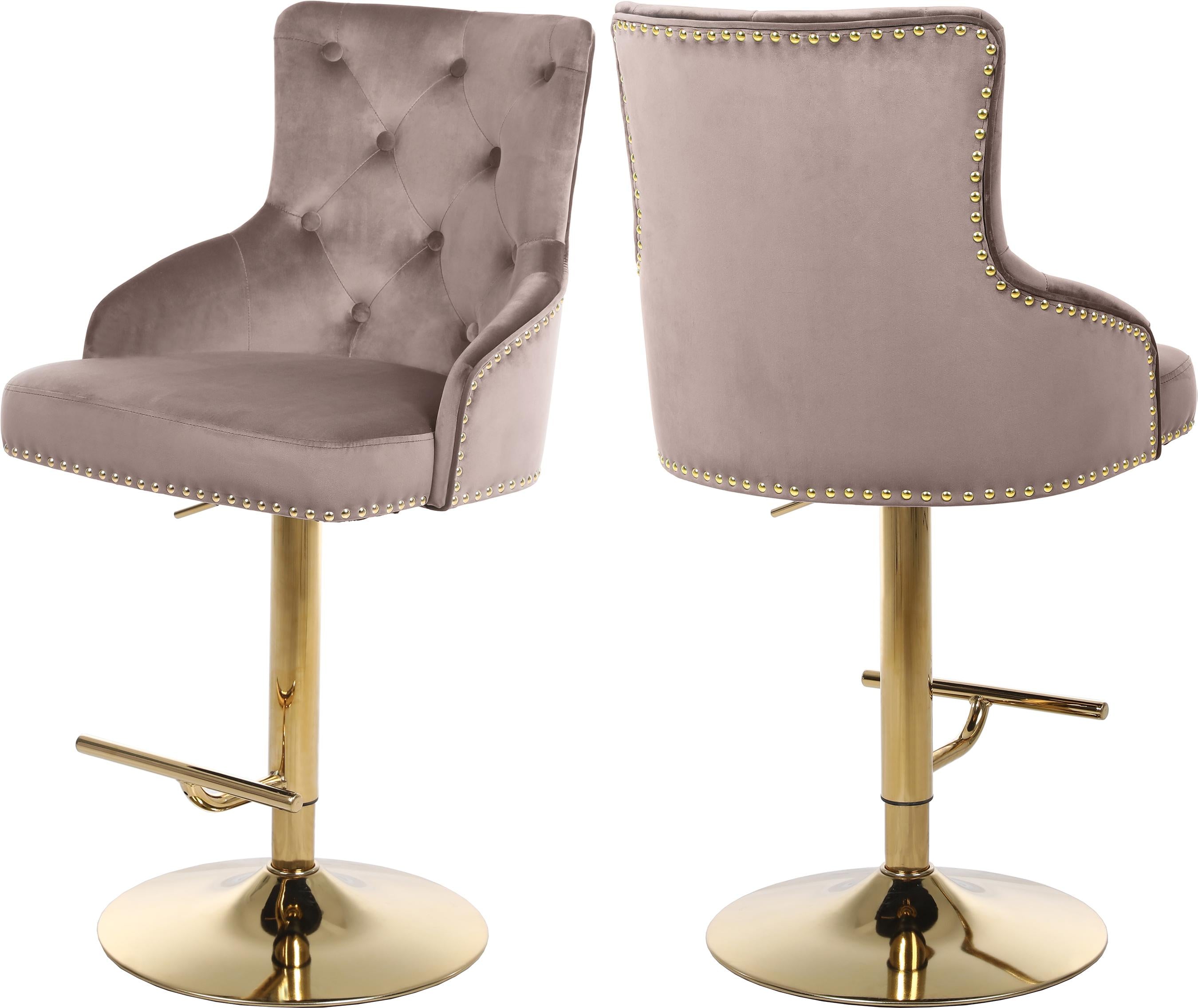 Claude Pink Velvet Adjustable Stool - Luxury Home Furniture (MI)