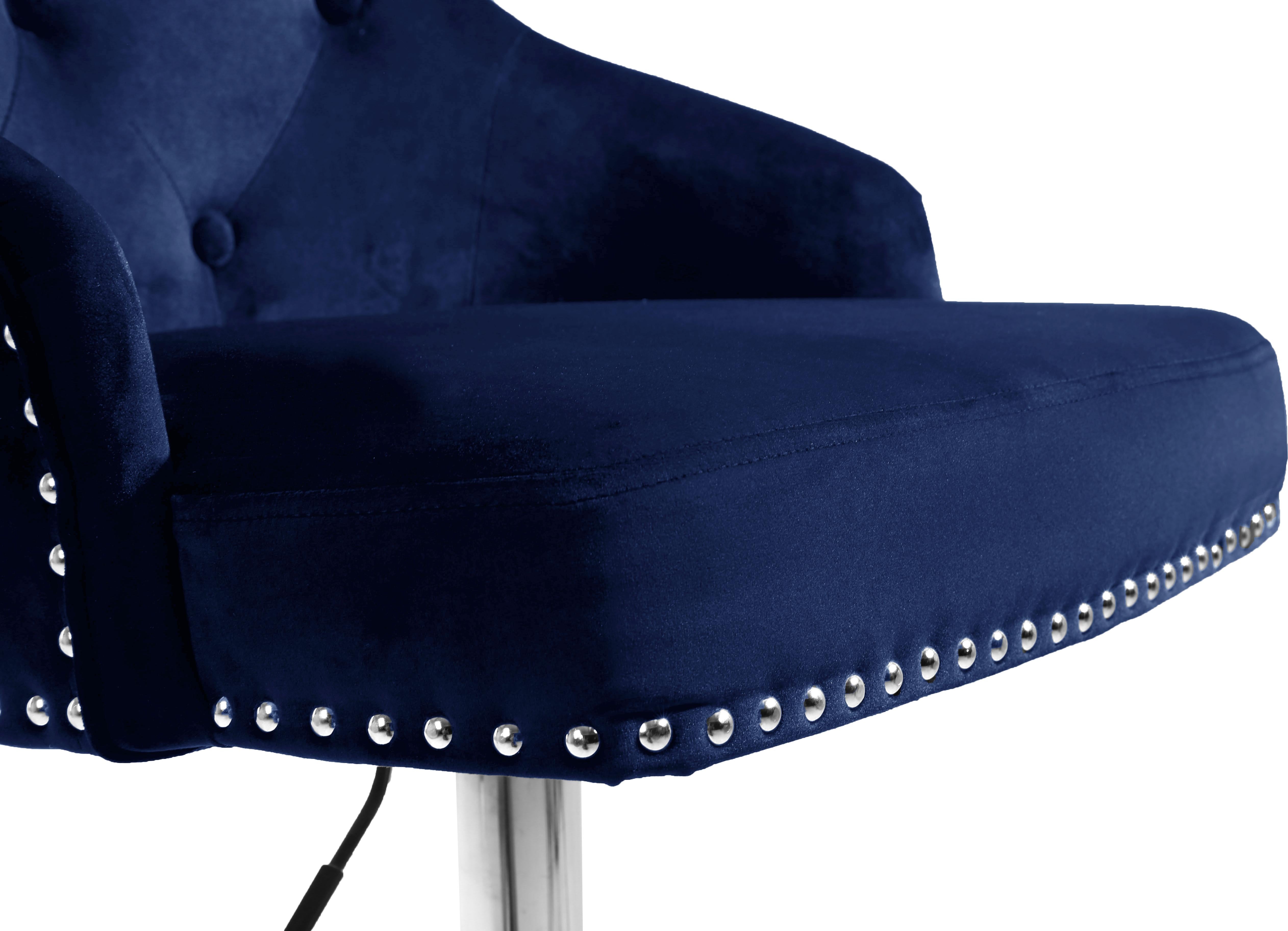 Claude Navy Velvet Adjustable Stool - Luxury Home Furniture (MI)