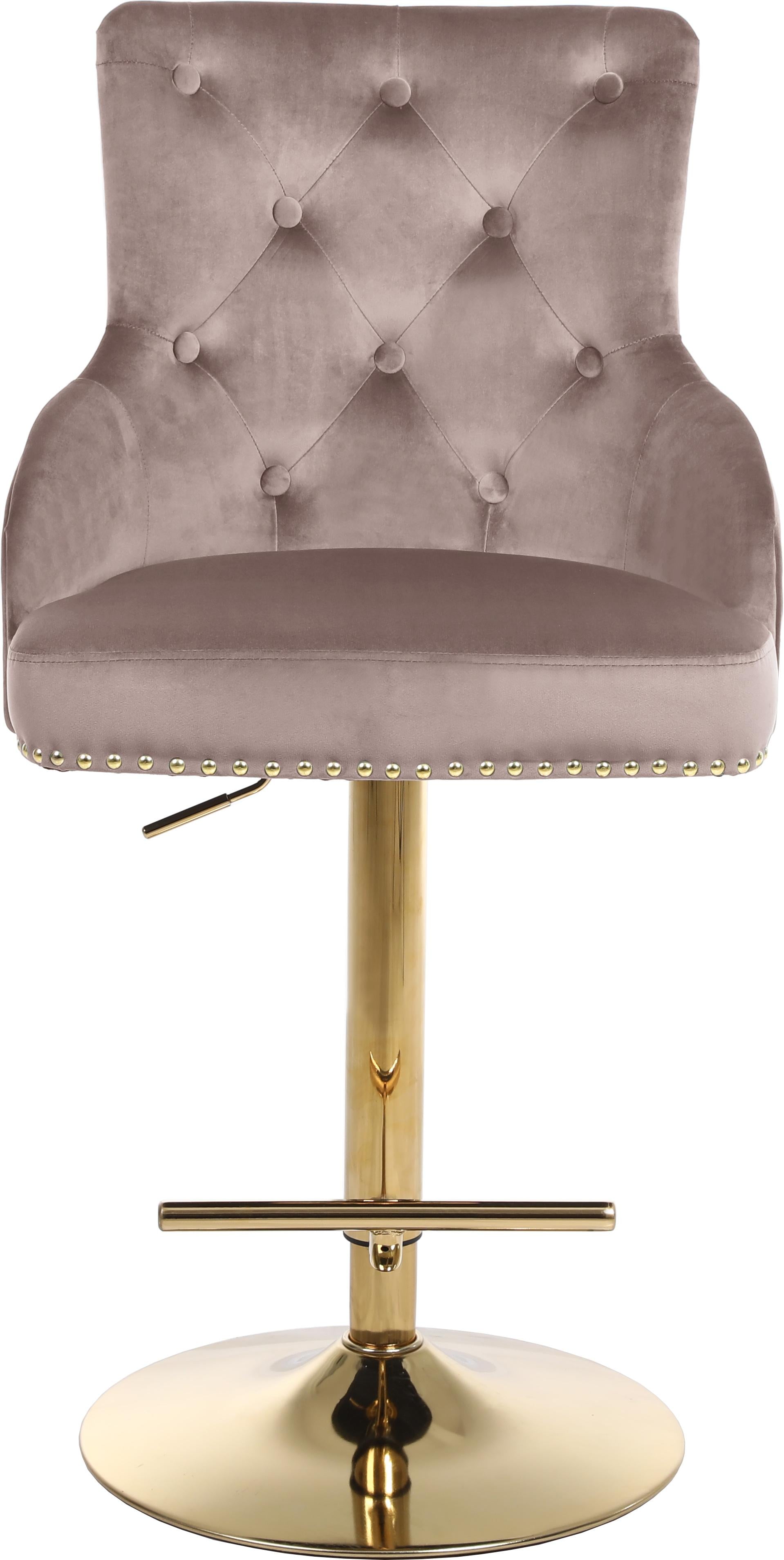 Claude Pink Velvet Adjustable Stool - Luxury Home Furniture (MI)