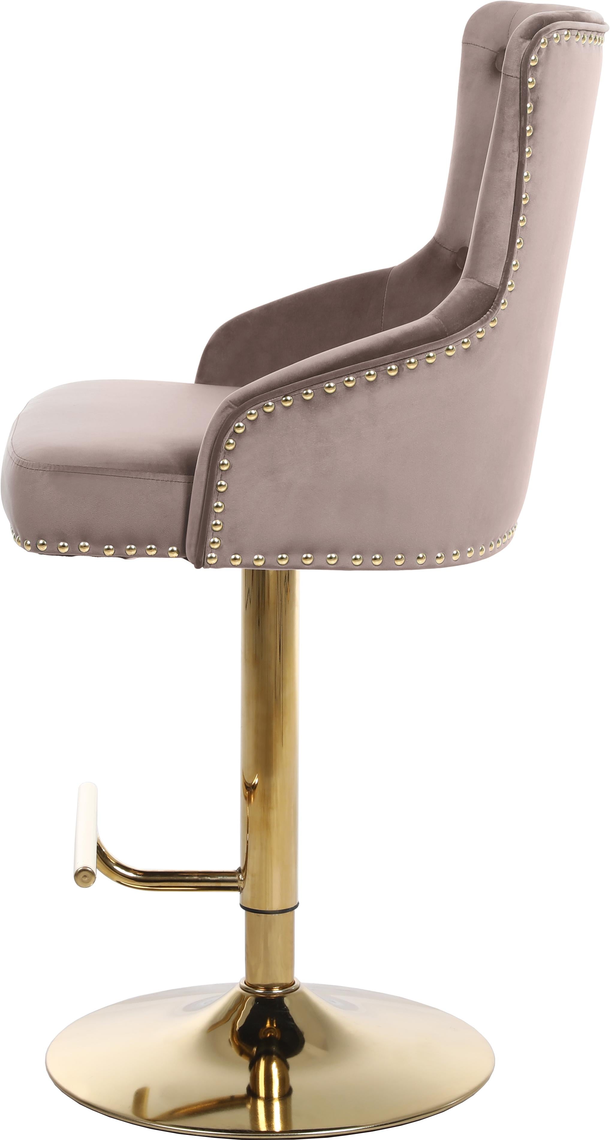 Claude Pink Velvet Adjustable Stool - Luxury Home Furniture (MI)