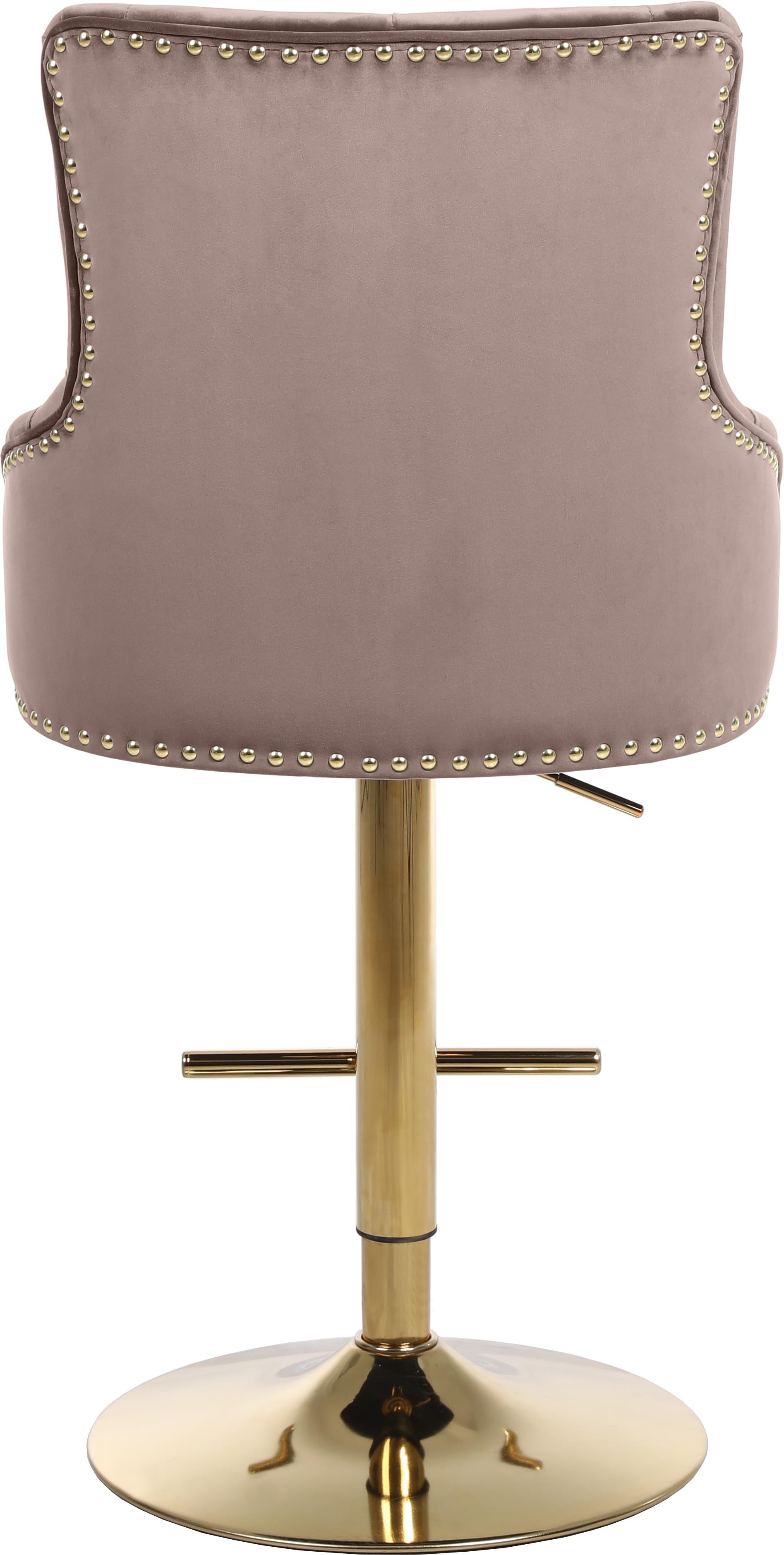Claude Pink Velvet Adjustable Stool - Luxury Home Furniture (MI)