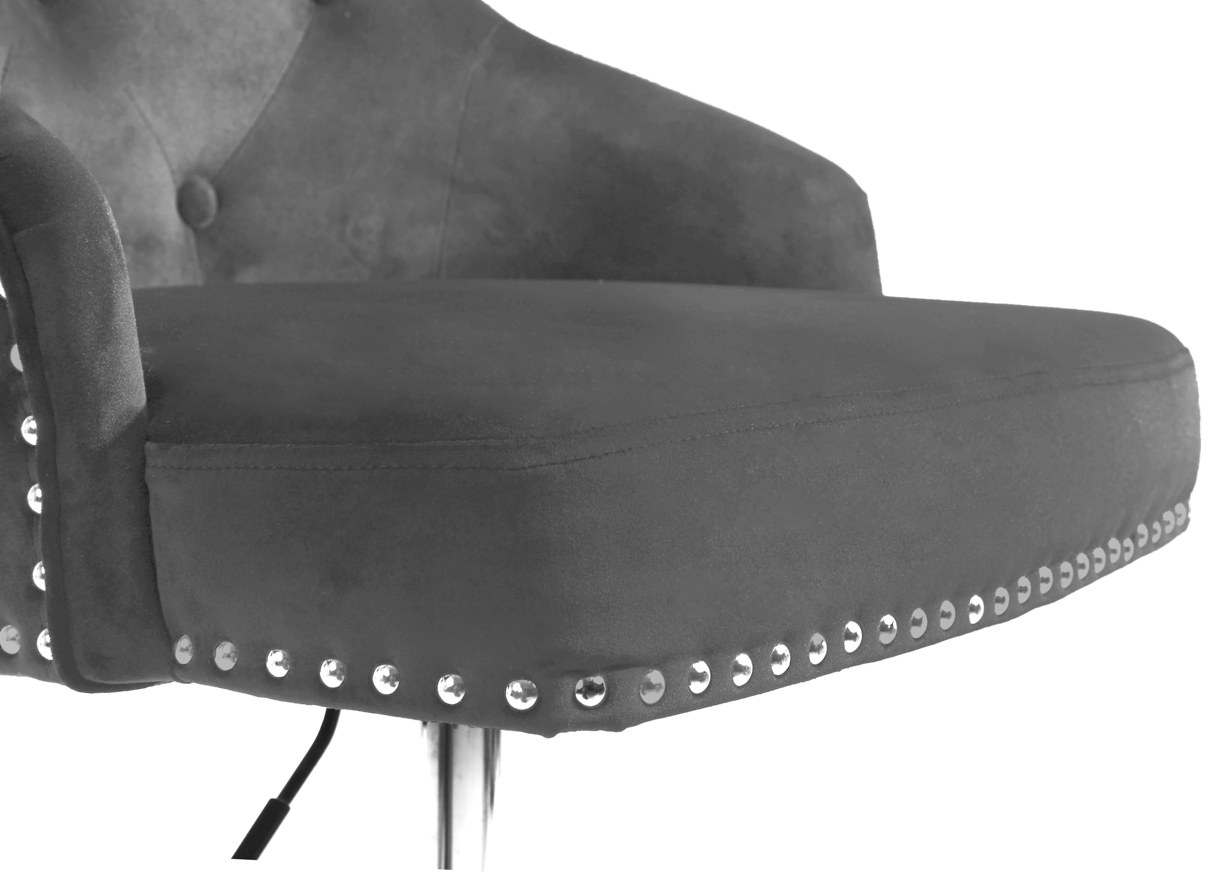 Claude Grey Velvet Adjustable Stool - Luxury Home Furniture (MI)