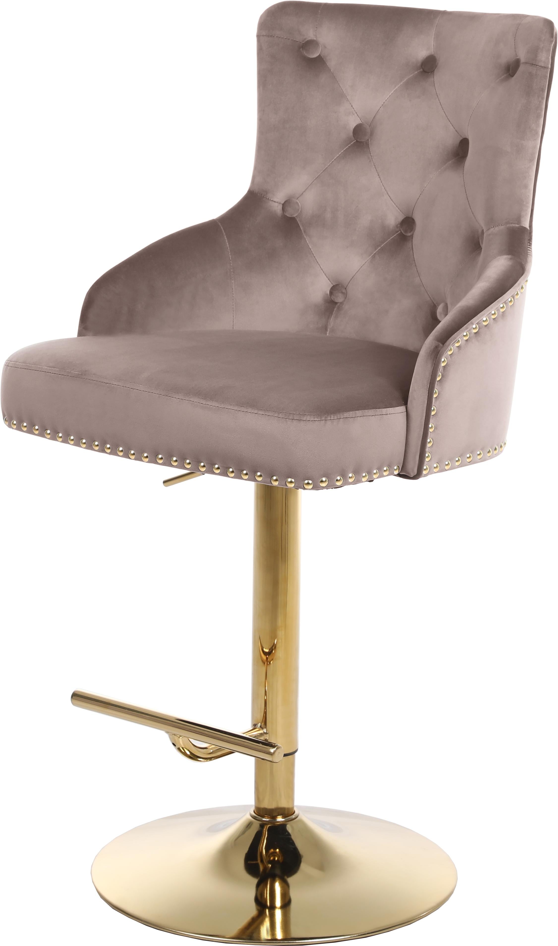 Claude Pink Velvet Adjustable Stool - Luxury Home Furniture (MI)