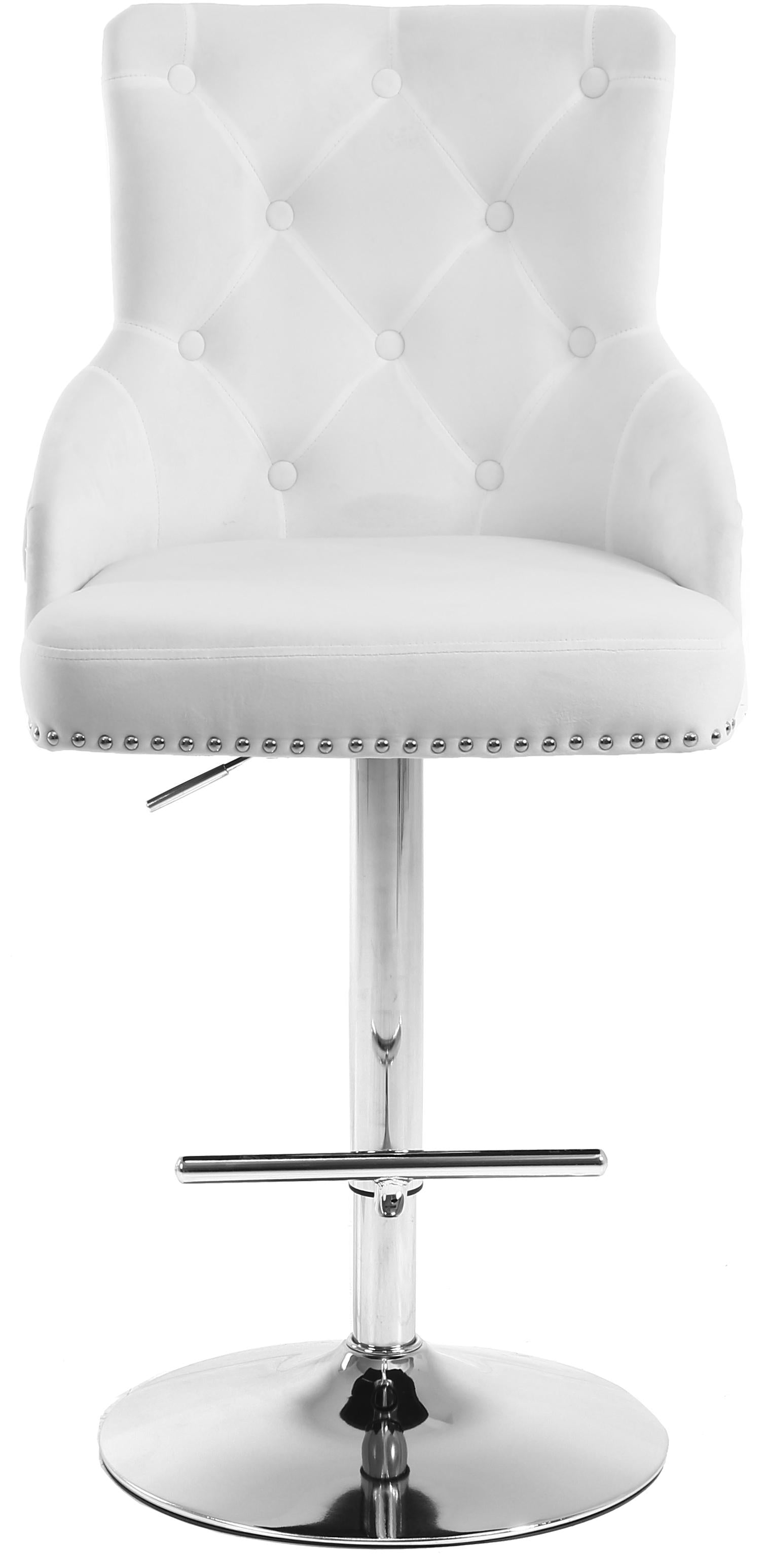 Claude White Velvet Adjustable Stool - Luxury Home Furniture (MI)
