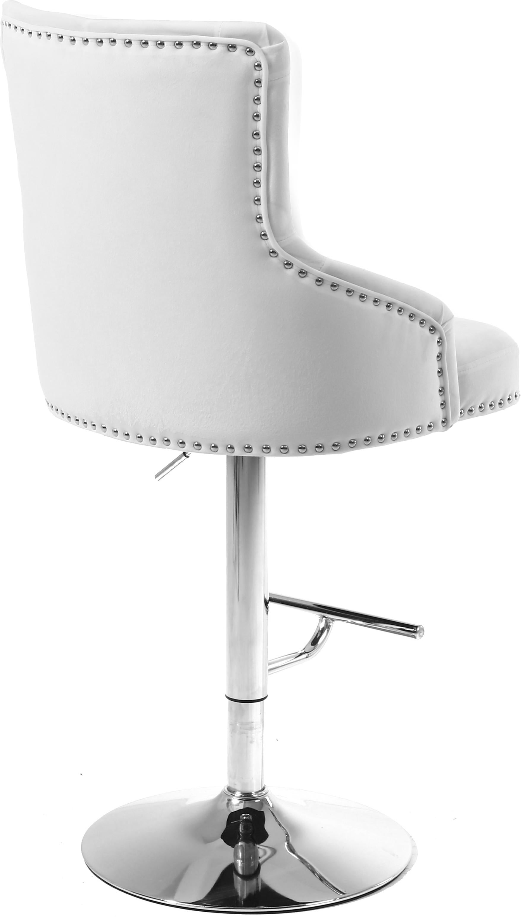 Claude White Velvet Adjustable Stool - Luxury Home Furniture (MI)