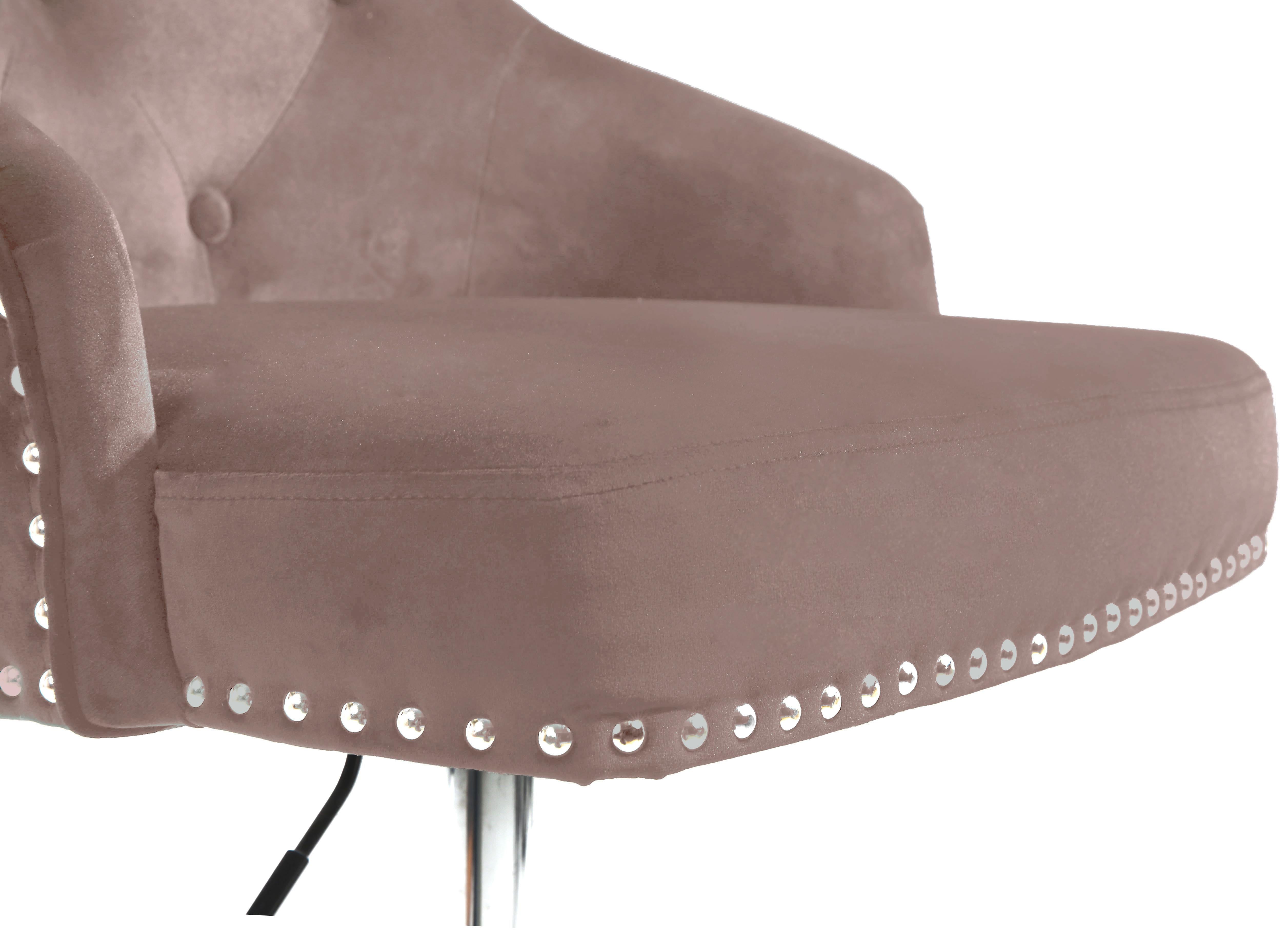 Claude Pink Velvet Adjustable Stool - Luxury Home Furniture (MI)