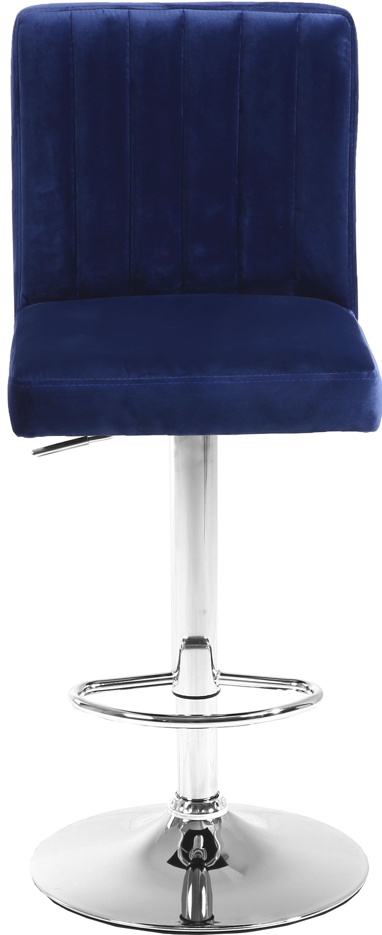 Joel Navy Velvet Adjustable Stool - Luxury Home Furniture (MI)