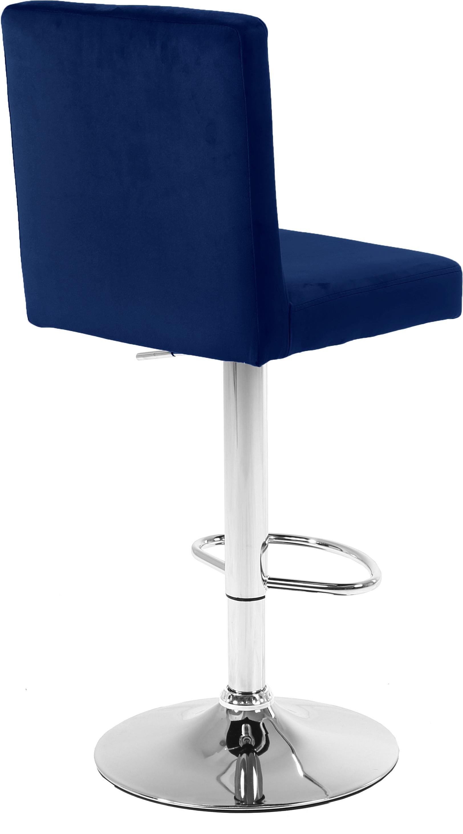 Joel Navy Velvet Adjustable Stool - Luxury Home Furniture (MI)