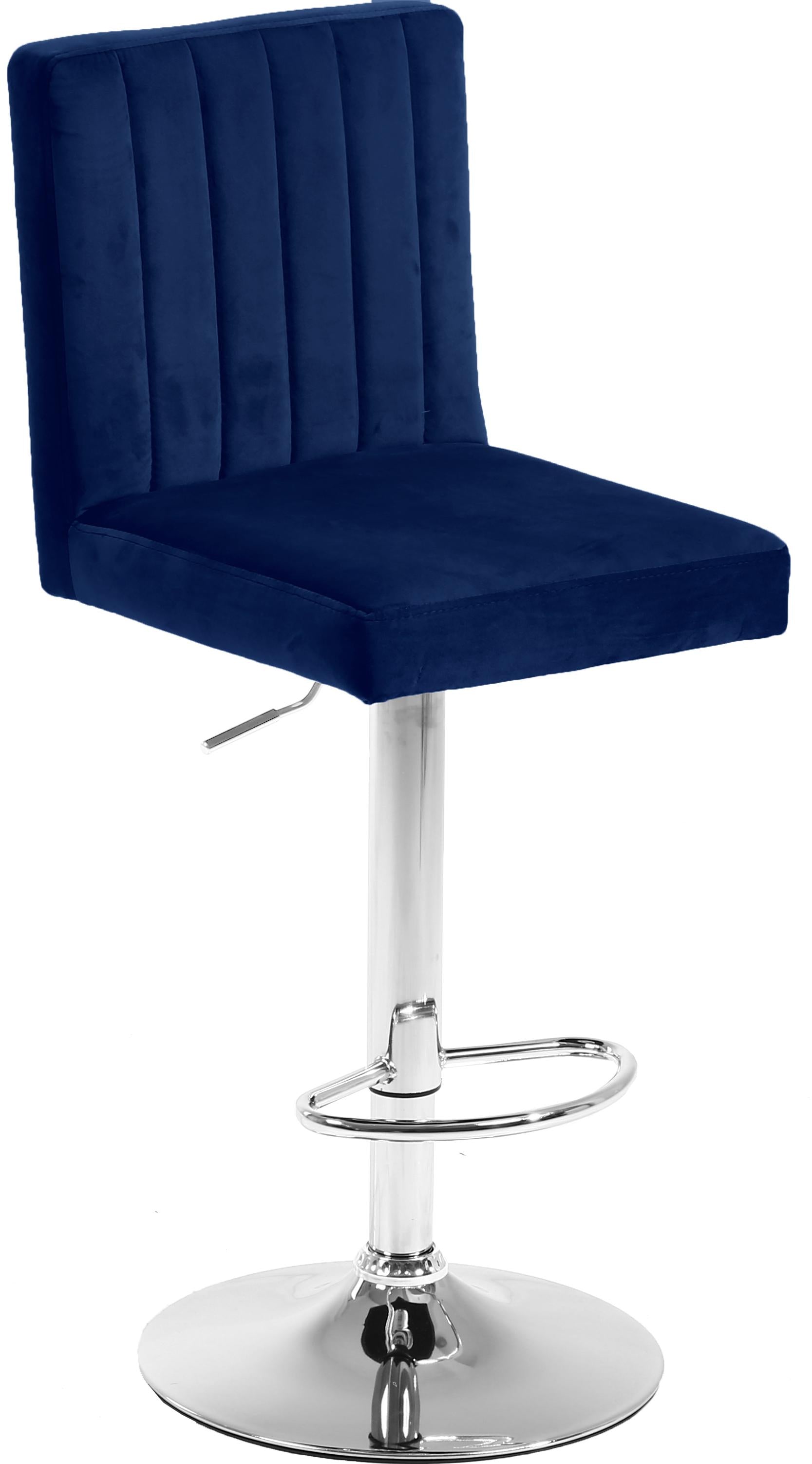 Joel Navy Velvet Adjustable Stool - Luxury Home Furniture (MI)